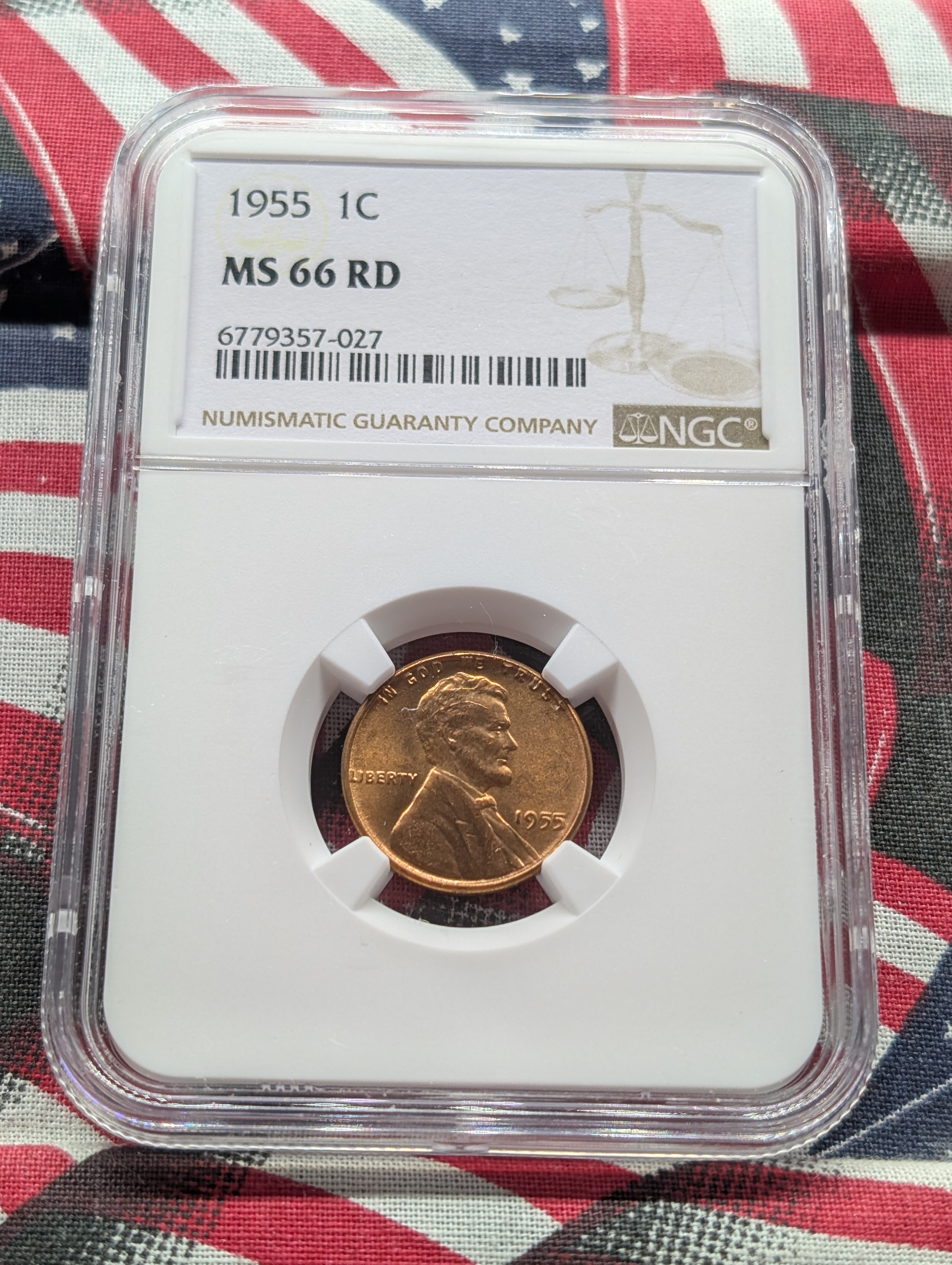 1955-P Lincoln Wheat Cent - NGC MS66 RD - Poor Man's Doubled Die