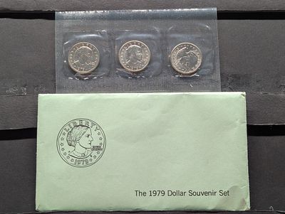 1979-P, D, & S Susan B. Anthony Dollar Souvenir Set. 1979-P, D, &amp; S Susan B. Anthony Dollar 