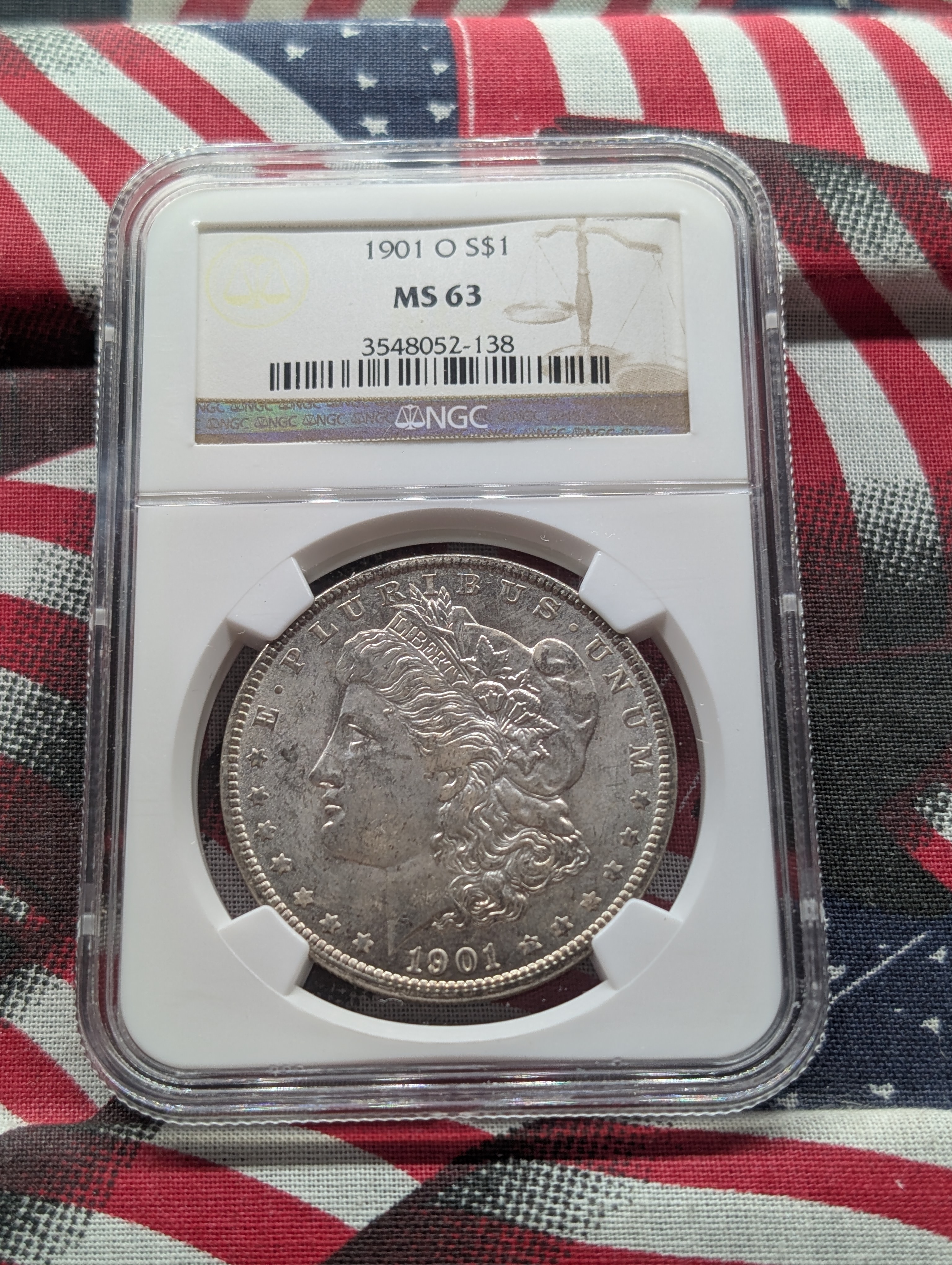 1901-O Morgan Silver Dollar - NGC MS63