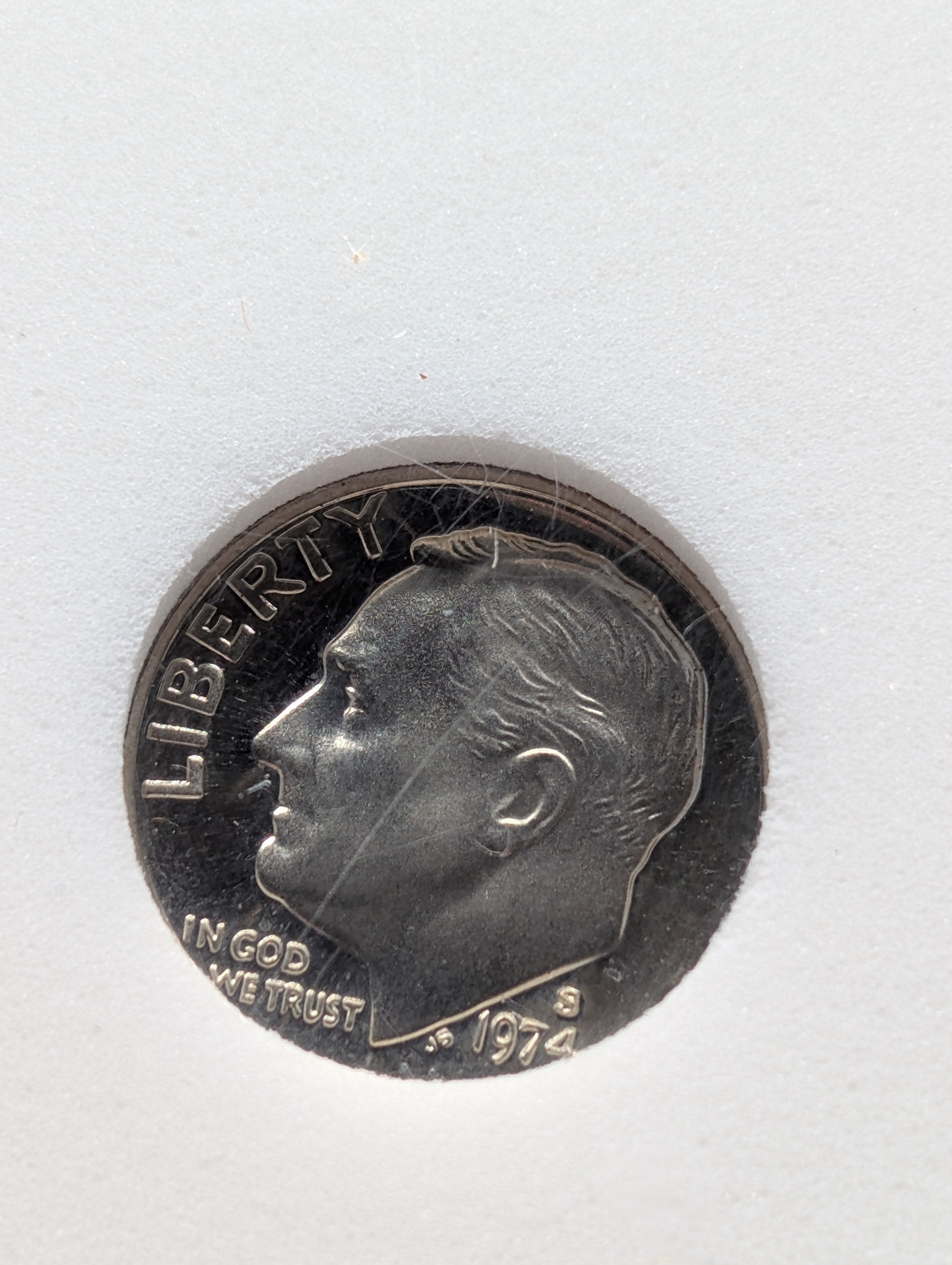 1974-S Roosevelt Dime - Slabbed International Numismatic Bureau - GEM PROOF