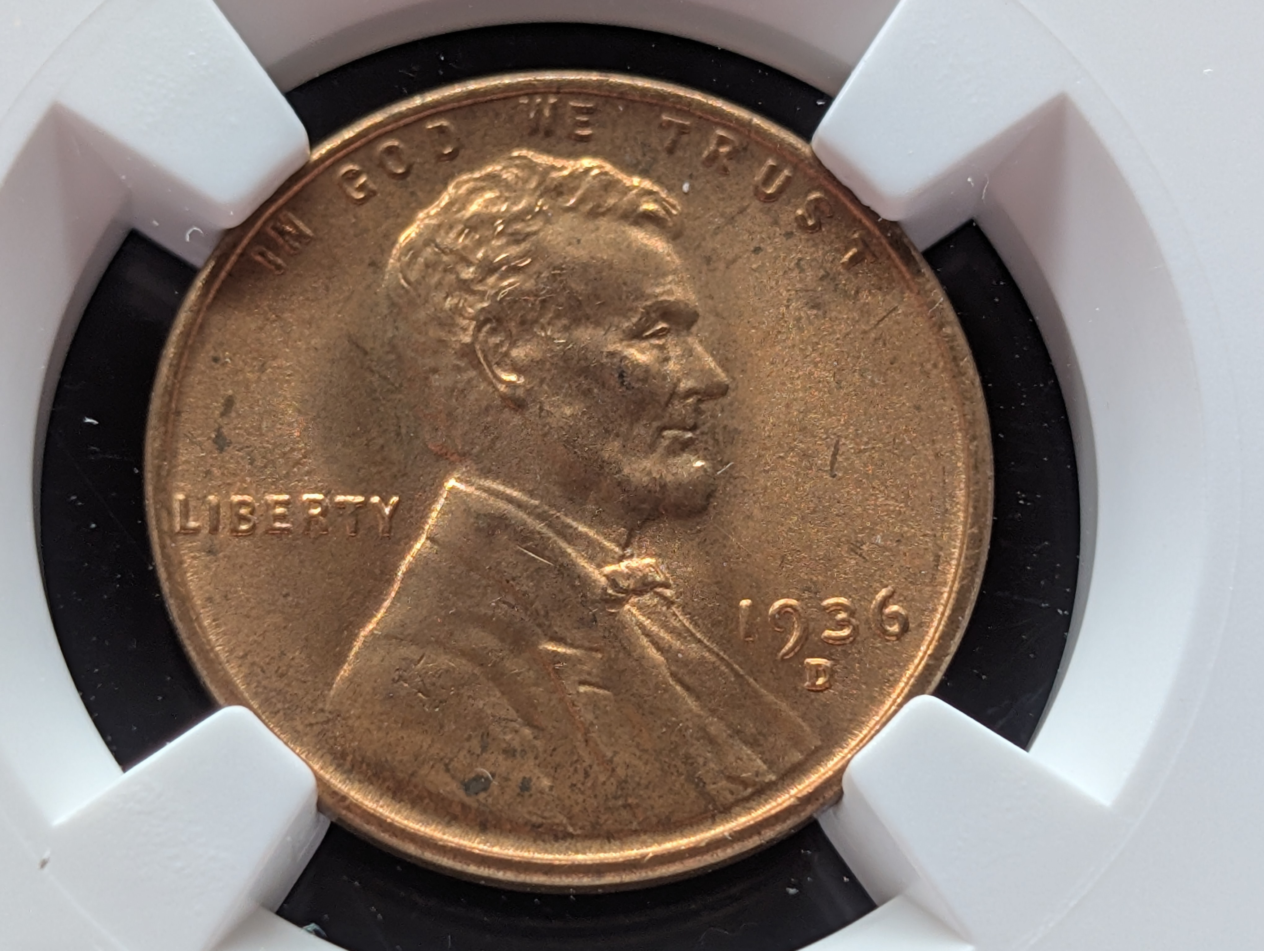 1936-D Lincoln Wheat Cent - NGC MS66 RD