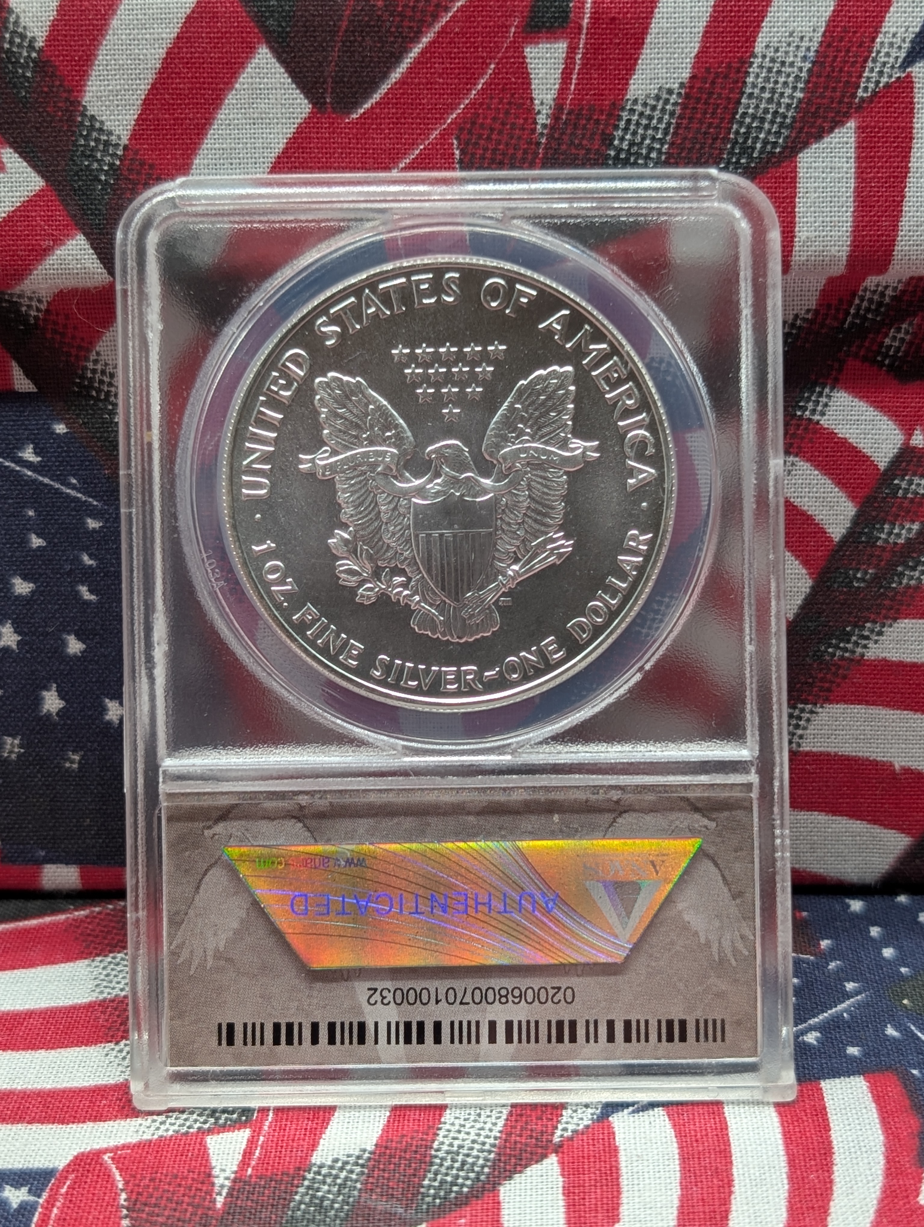 1992 American Silver Eagle .999 One Troy Ounce Fine Silver- ANACS Cert. MS70 - First Release - MIDWEST HOARD