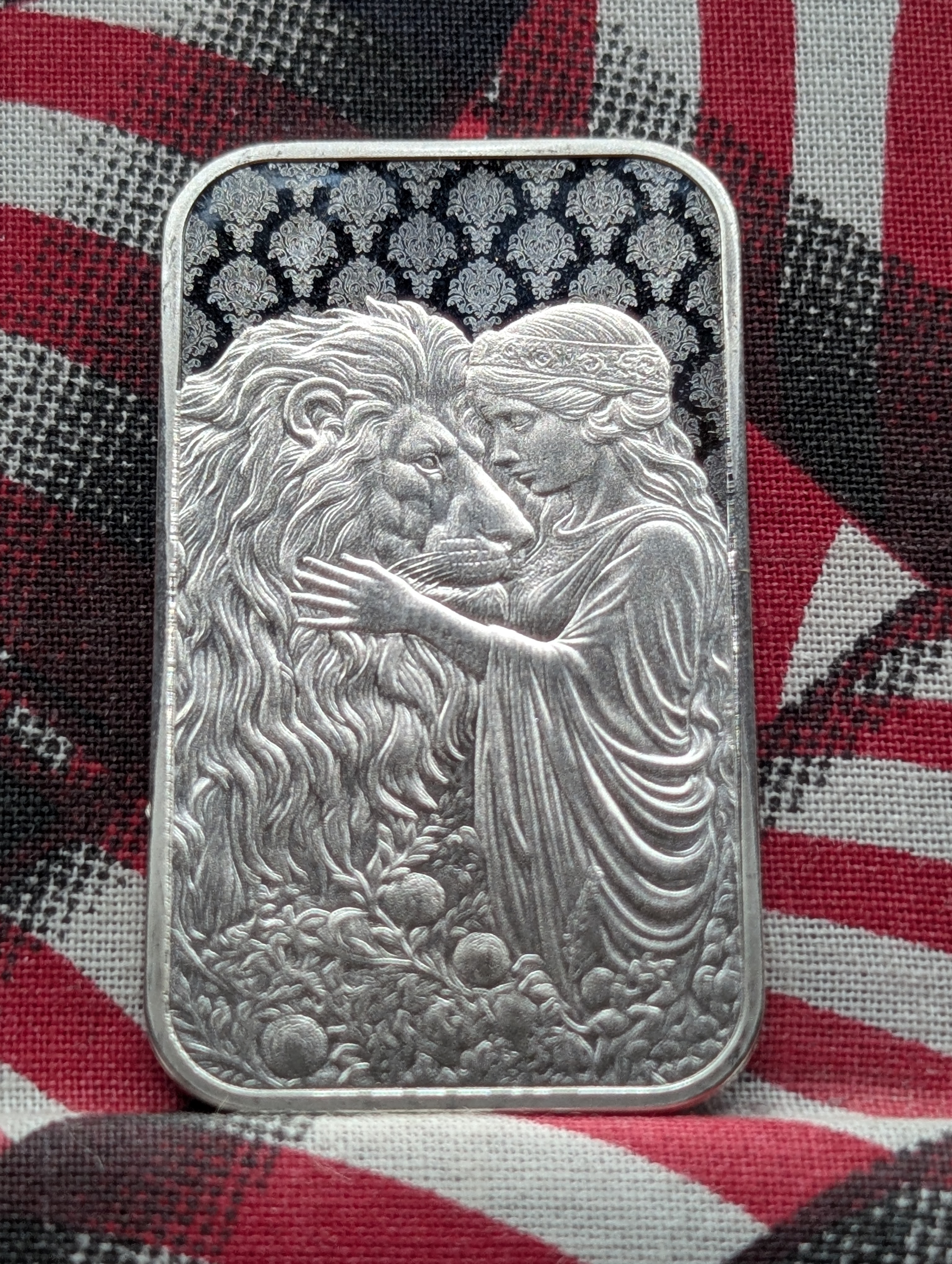 1Troy Oz. .999 FINE SILVER Una and The Lion - May God Direct My Steps Designed Art Bar