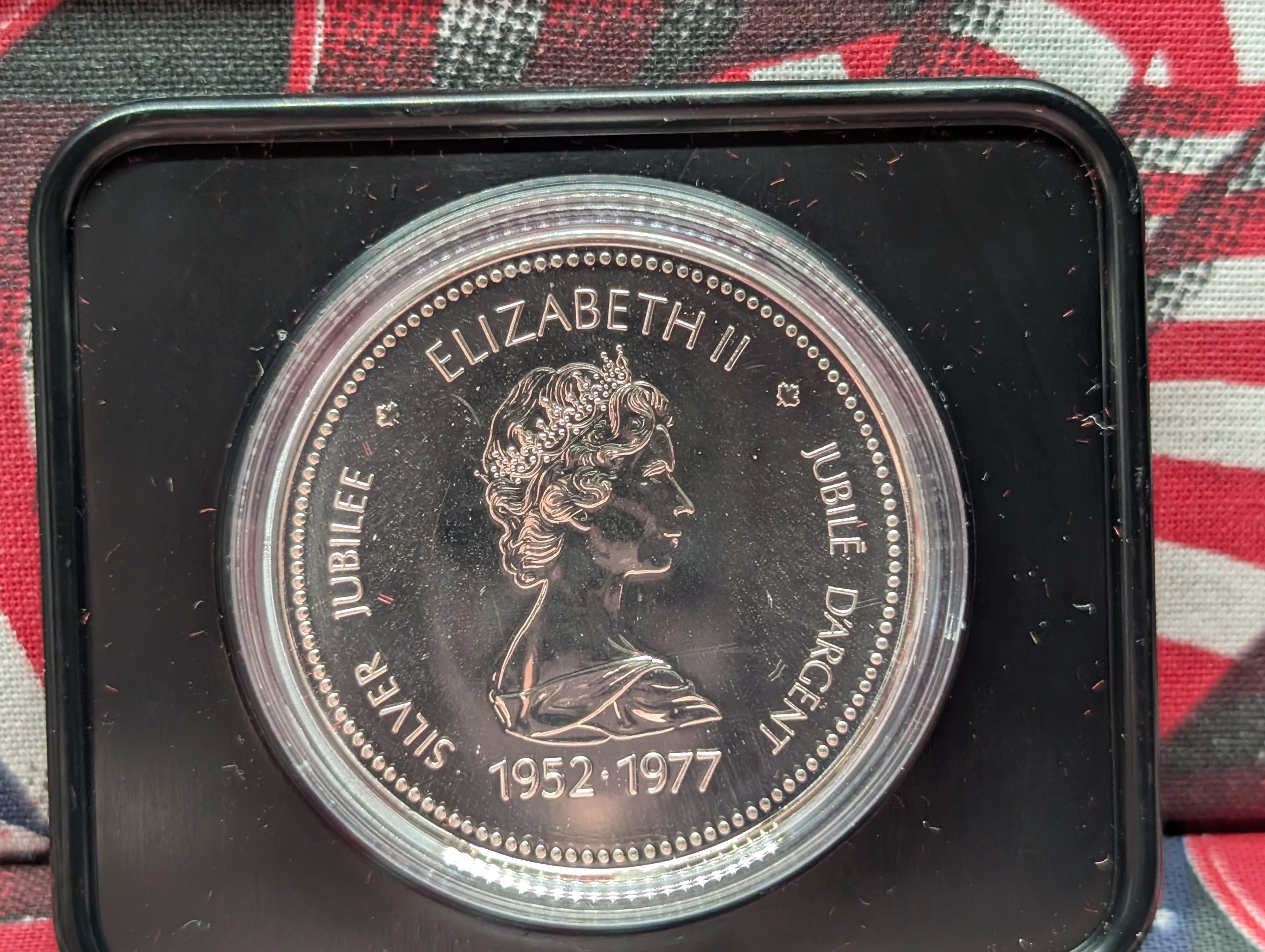 1952-1977 PROOF Canada Throne of The Senate Silver Dollar in OGP - Silver Jubilee