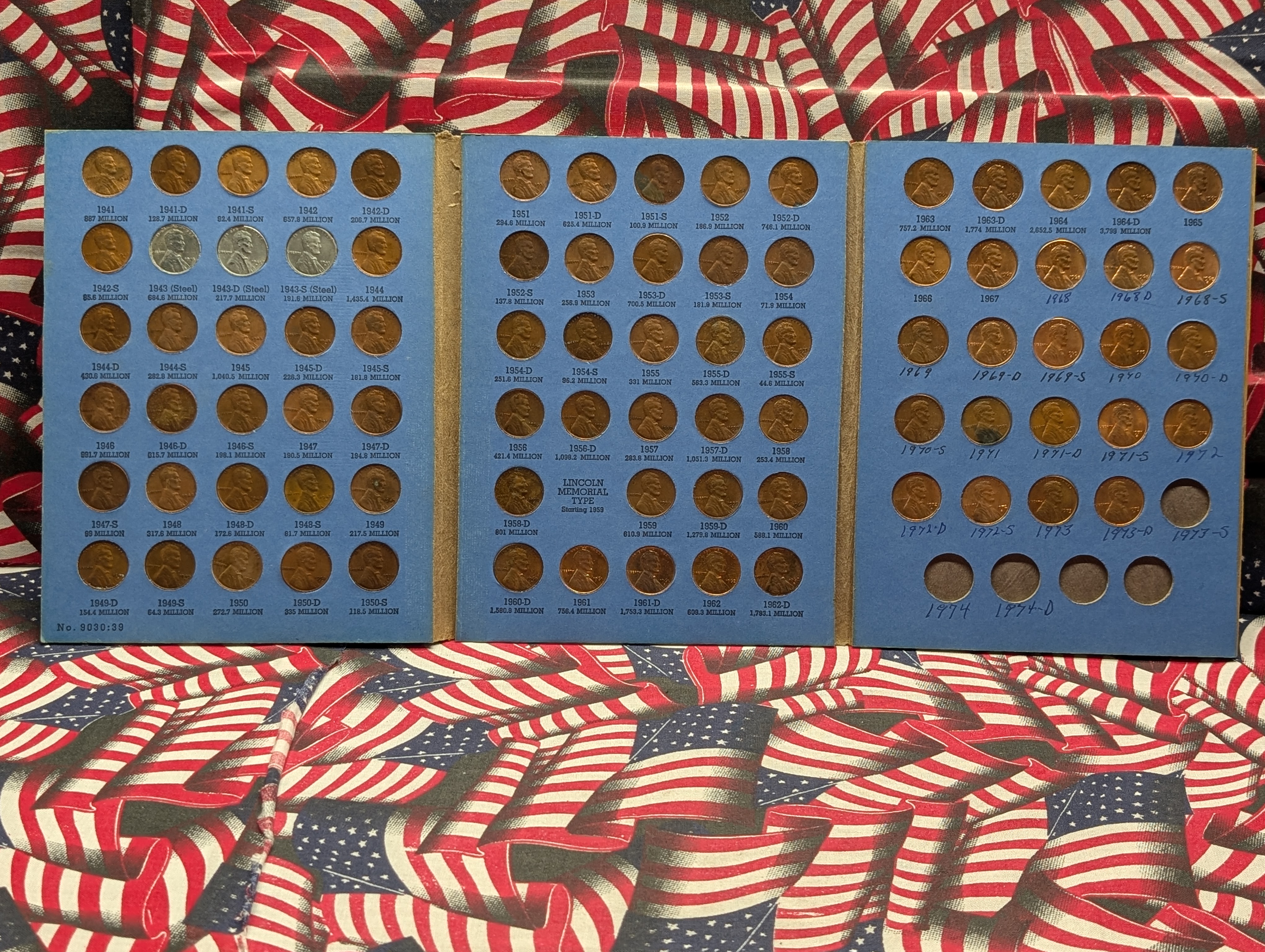 Partial 1909-2011 Lincoln Cent Collection in 5 Whitman Albums