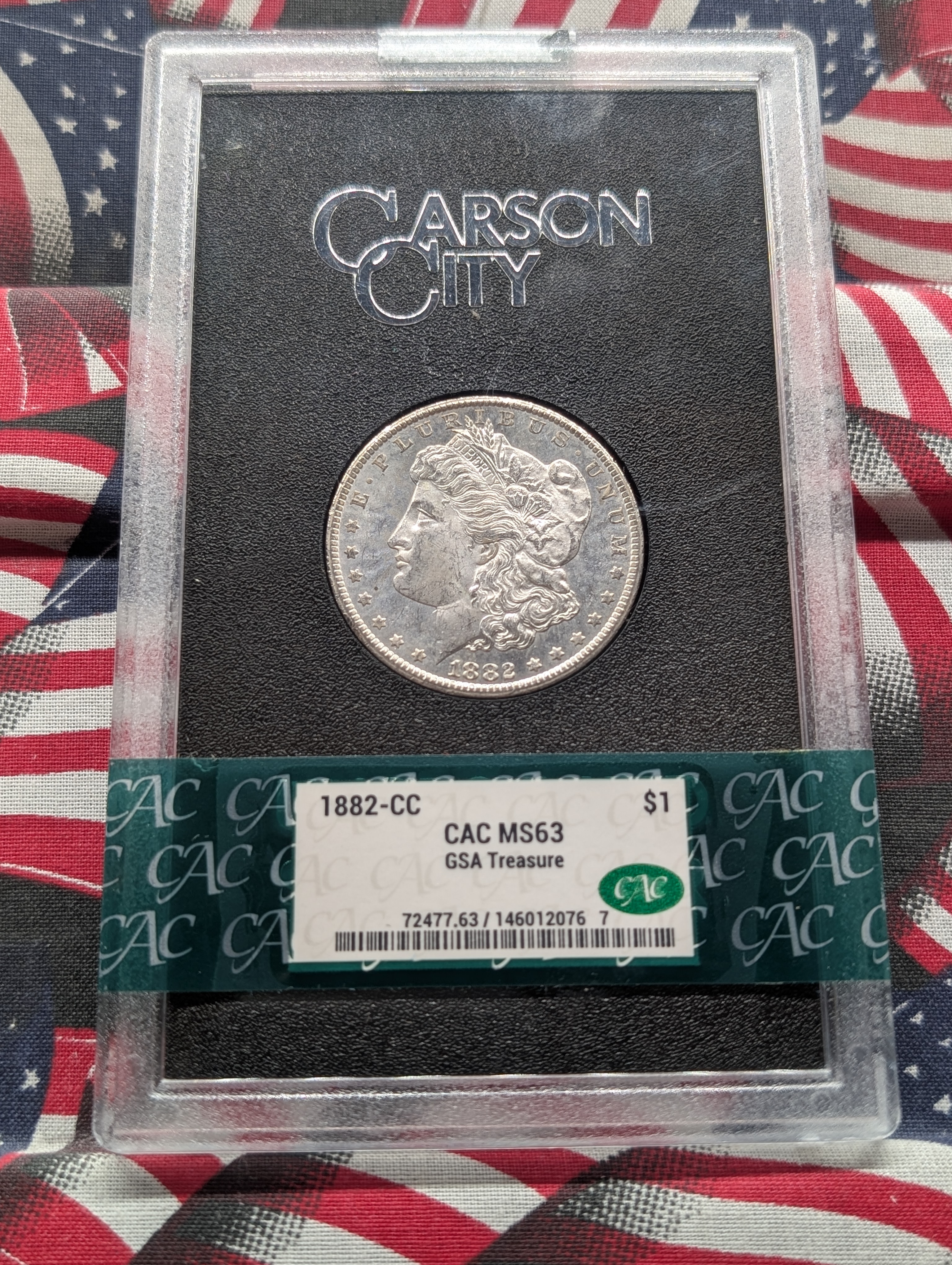 1882-CC Morgan Silver Dollar - CAC Cert. MS63 - GSA Treasure