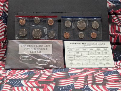 1996 P&D U.S. Mint Uncirculated Coin Set in OGP w/ COA - Missing West Point Dime. 1996 P&amp;D 