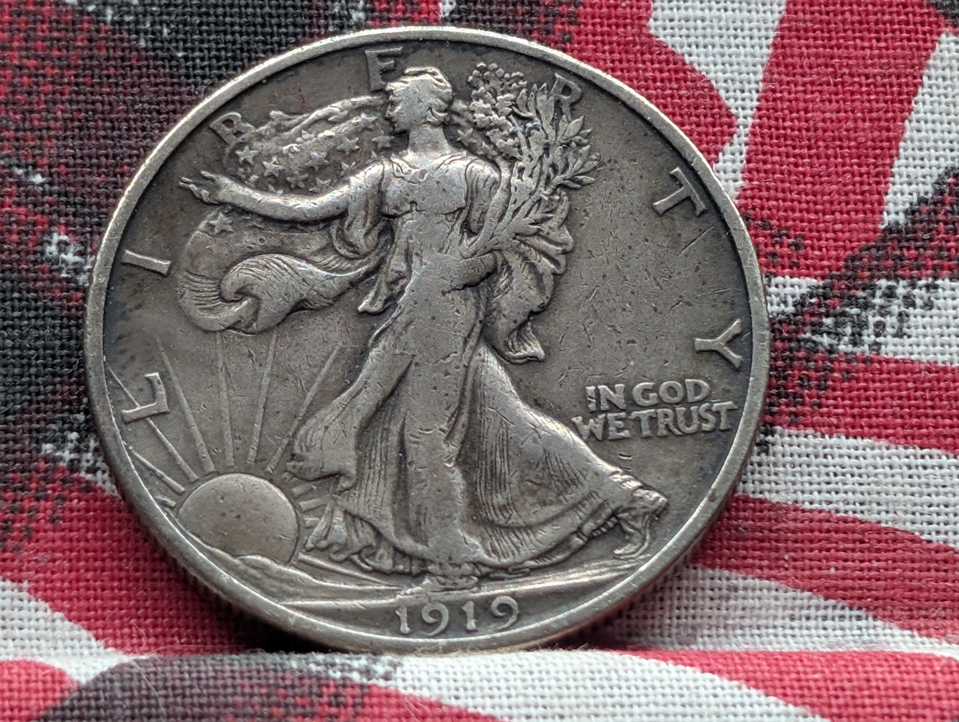 1919-S Walking Liberty 90% Silver Half Dollar