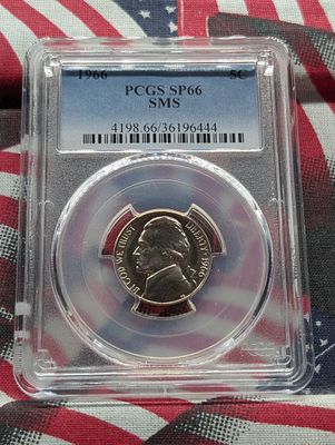 1966 SMS Jefferson Nickel - PCGS SP66 Condition PLEASE NOTE Some coins may have a grade on the 