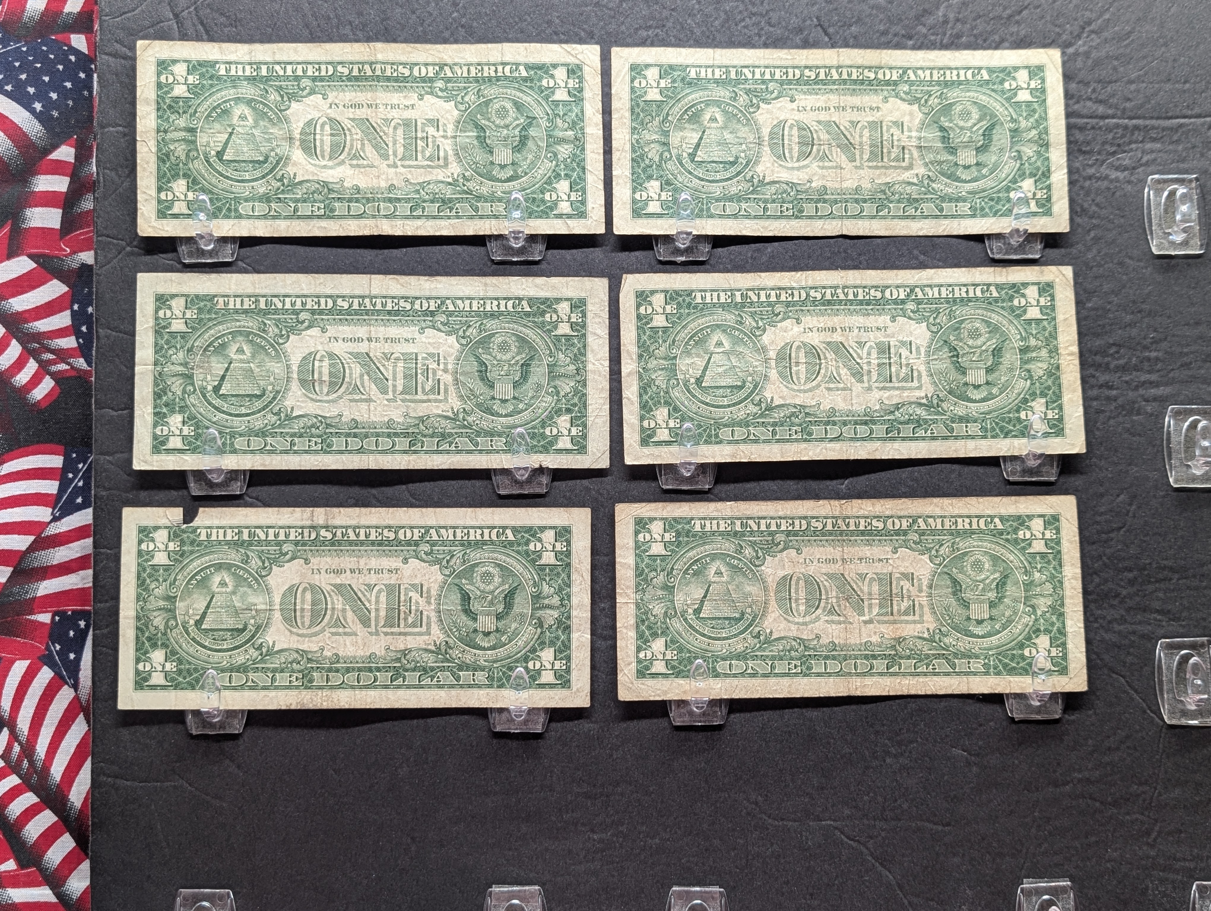 (2) 1957-A, (4) 57-B Series $1.00 Silver Certificates