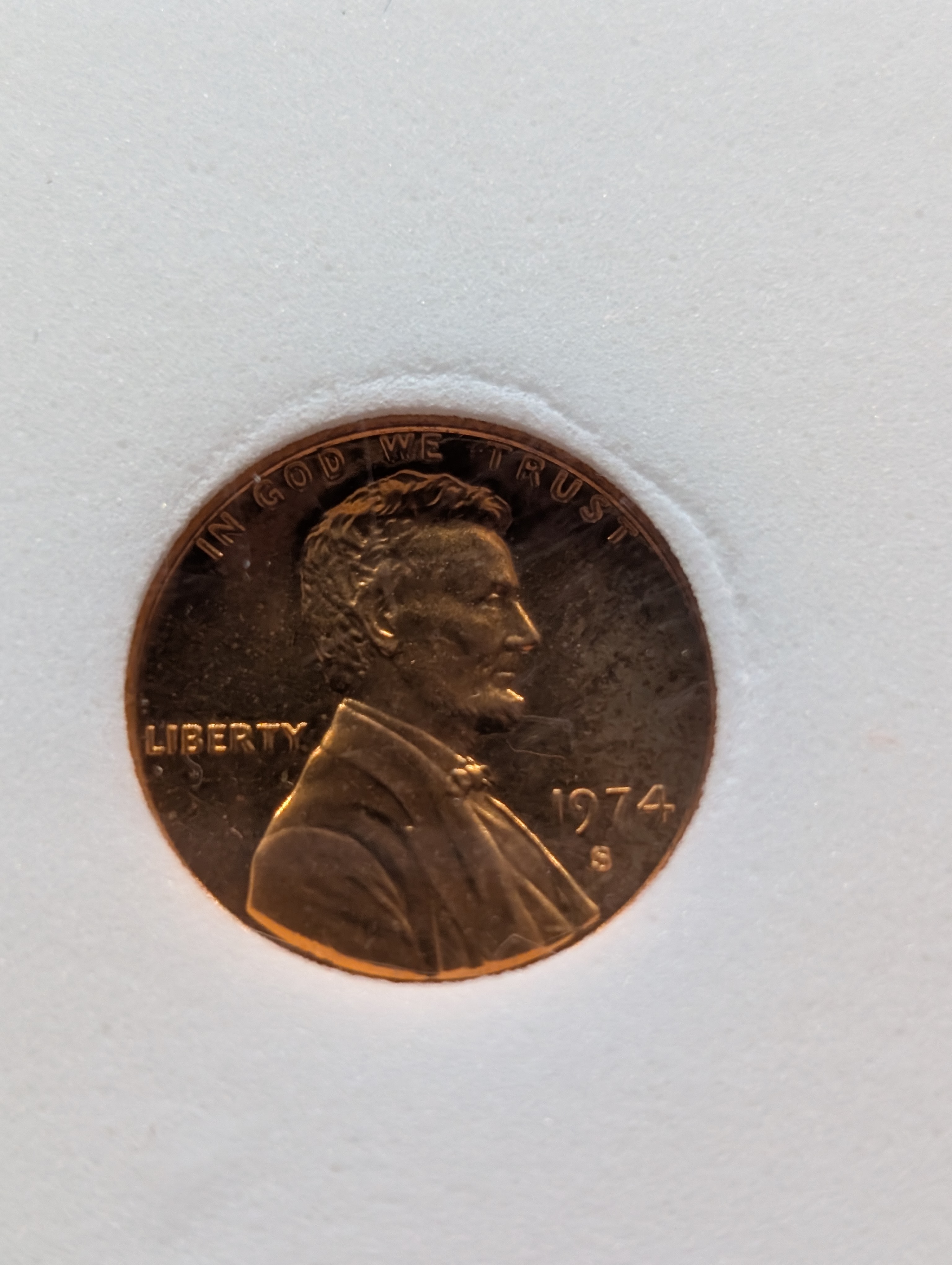 1974-S Lincoln Memorial Cent - Slabbed International Numismatic Bureau - GEM PROOF