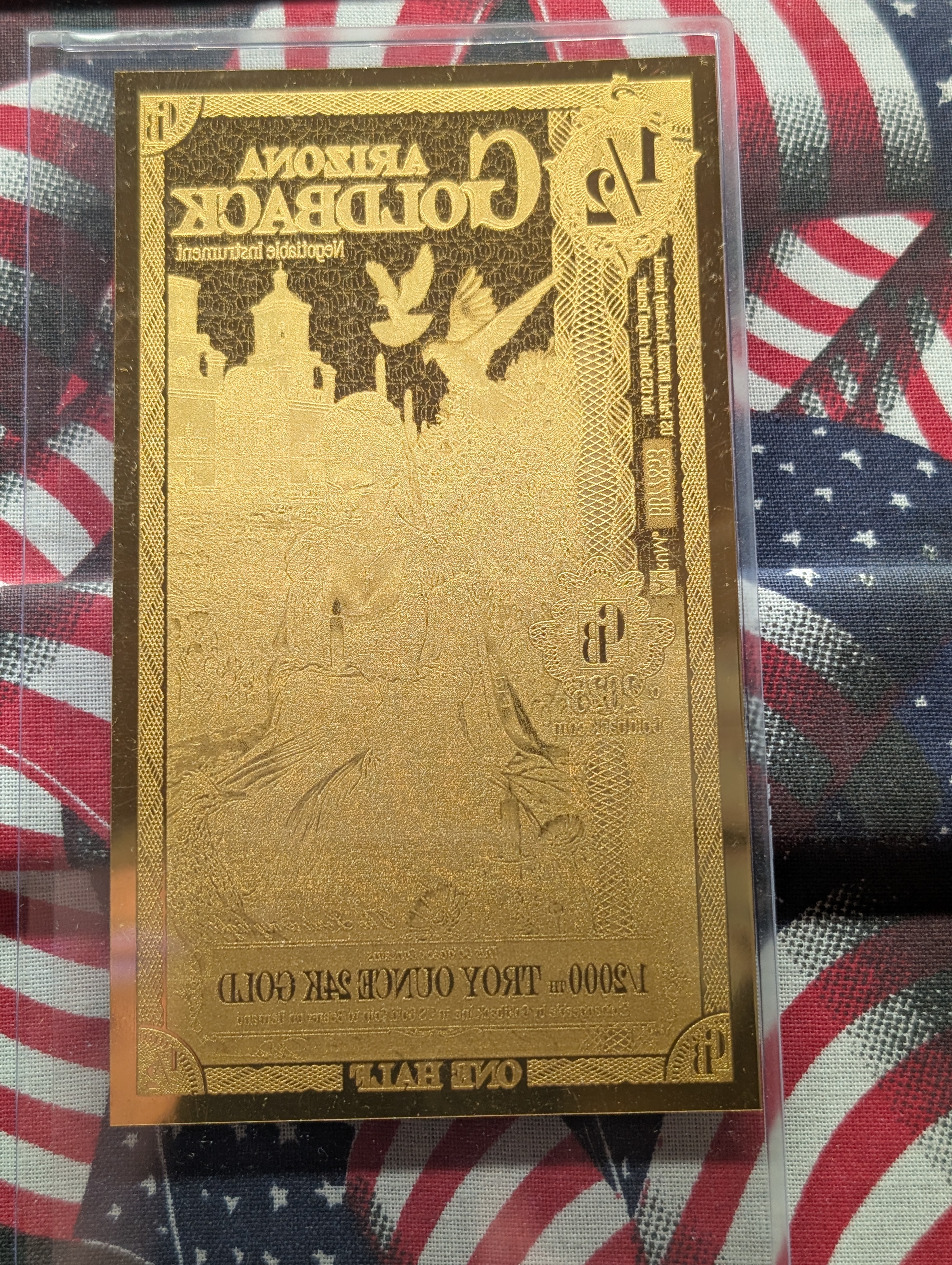 1/2000th Troy Oz. 24k GOLD 2025 Arizona 1/2 Dollar Goldback