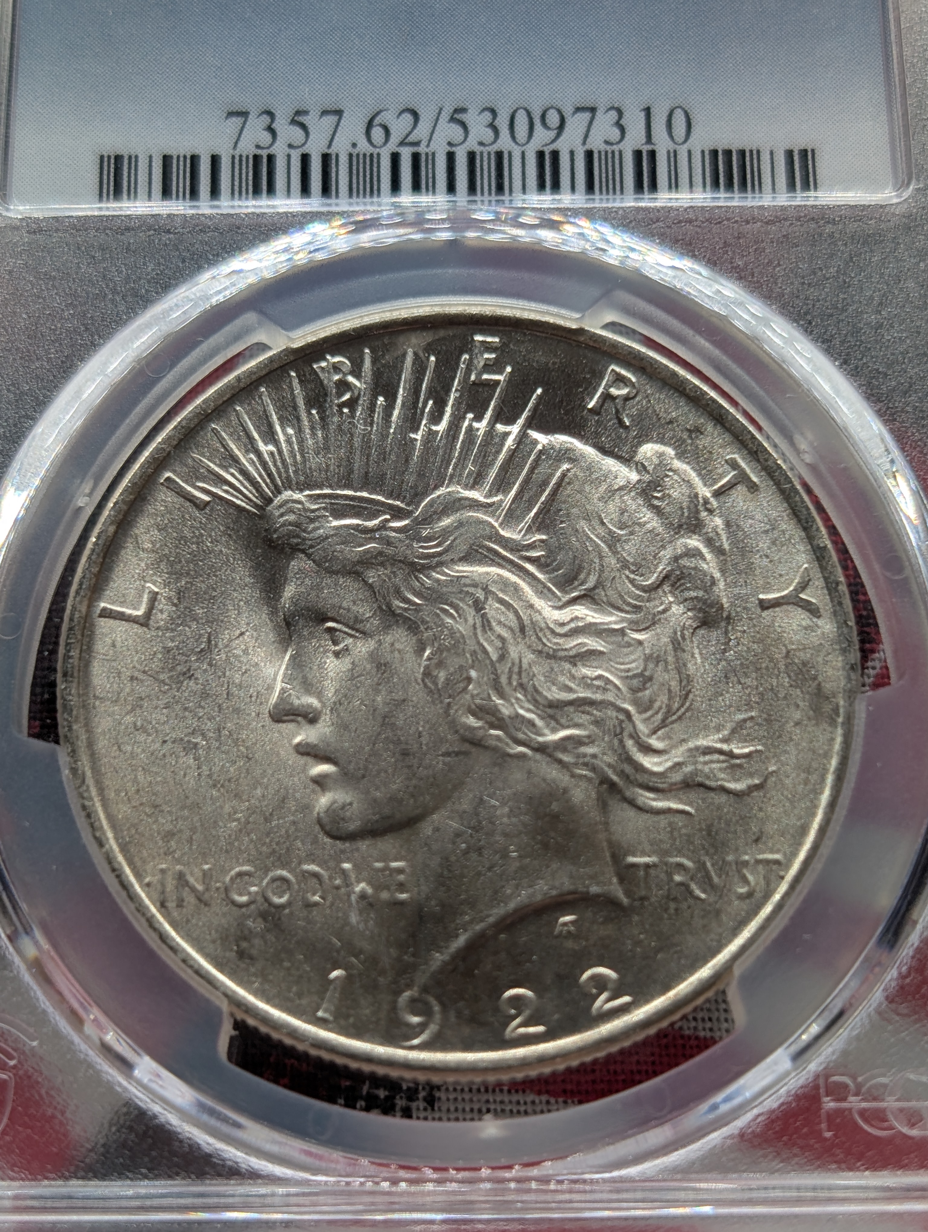 1922 Peace 90% Silver Dollar - PCGS MS62