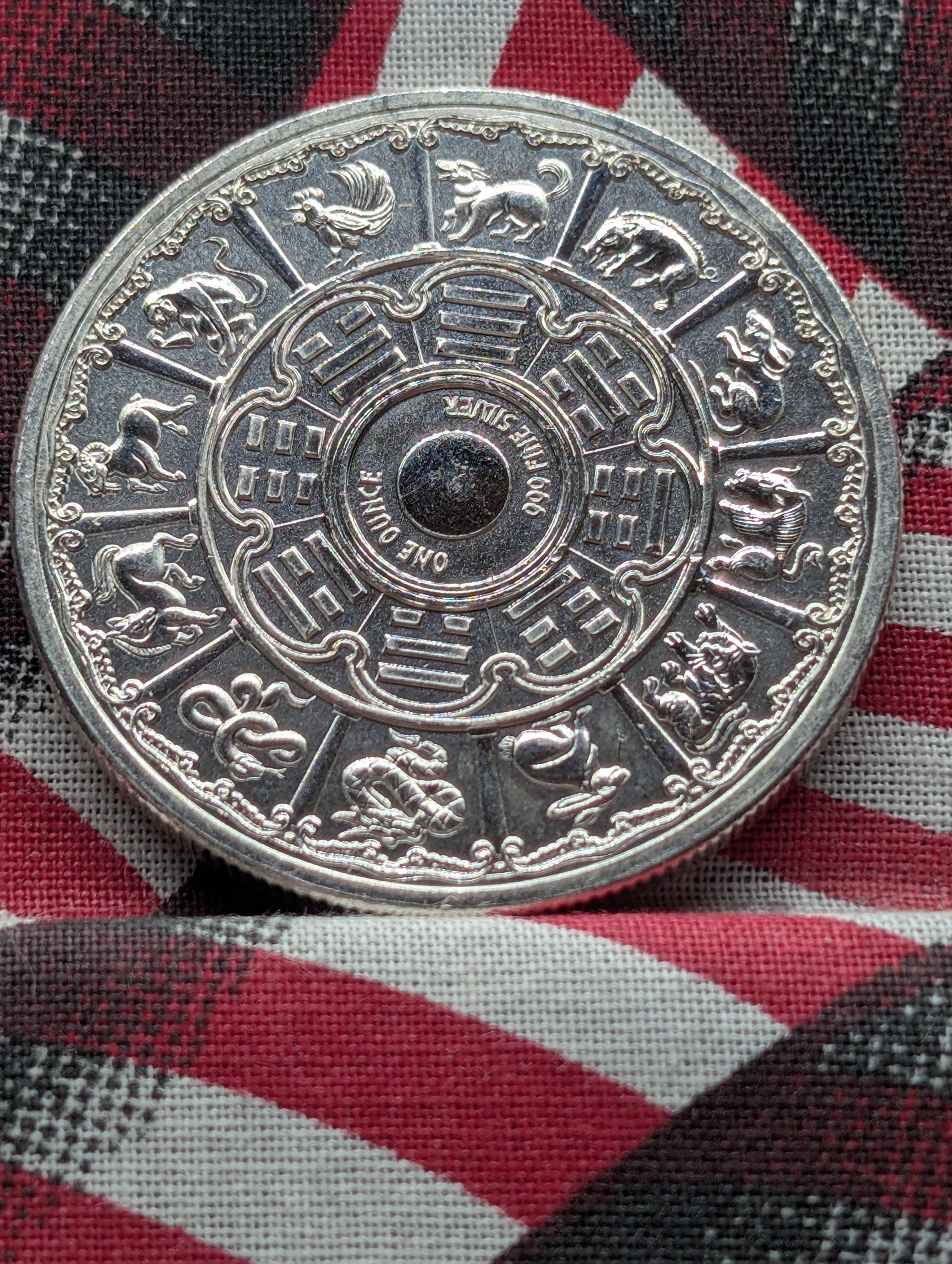 1 Oz. .999 FINE SILVER 2024 Year of The Dragon Designed Round