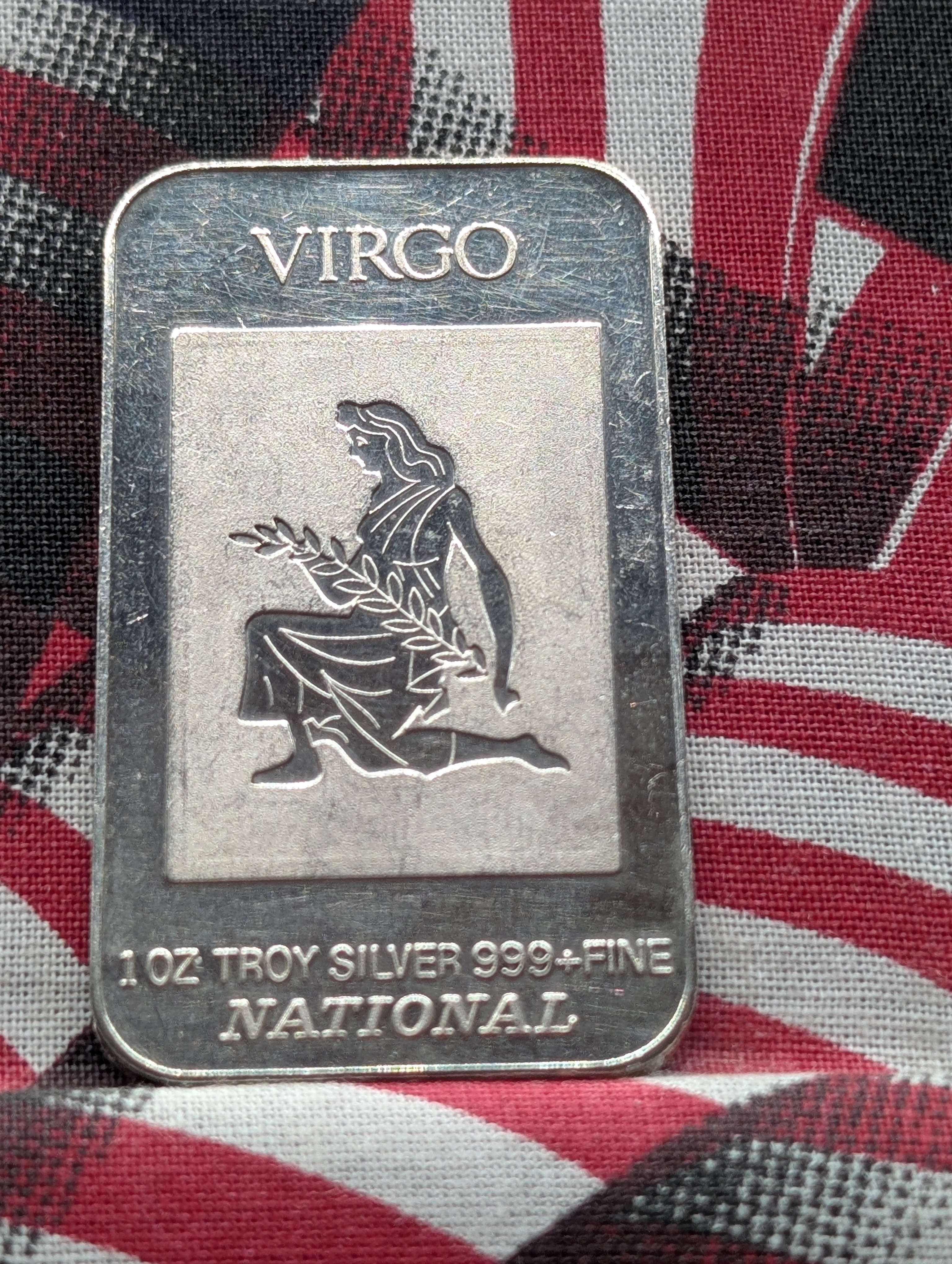 1Troy Oz. .999 FINE SILVER Virgo Designed Art Bar