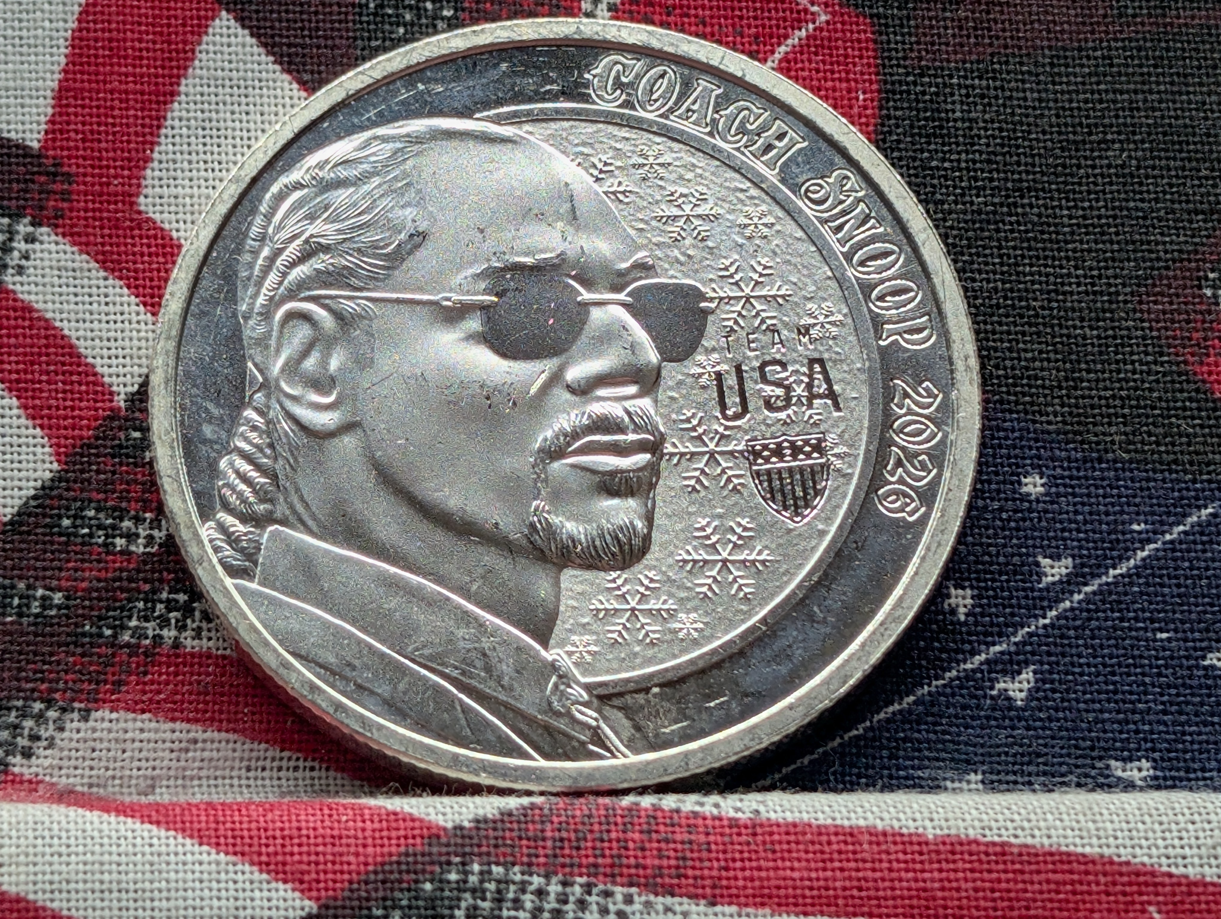 1Troy Oz. .999 FINE SILVER U.S. Olympic Team Coach Snoop 2026 Designed Round