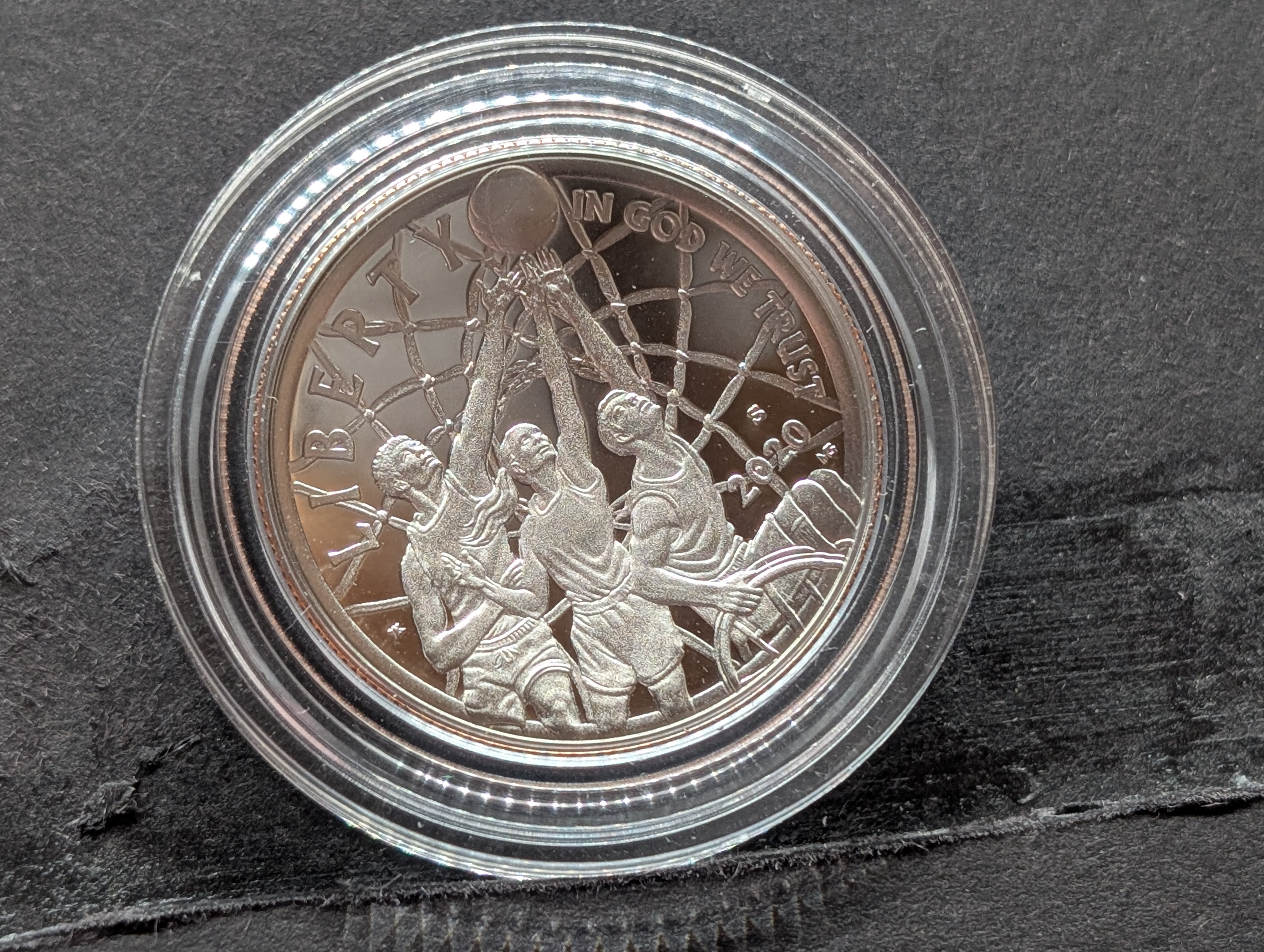 2020-S UNC Colorized Basketball Hall of Fame Commemorative Half Dollar in Government Capsule