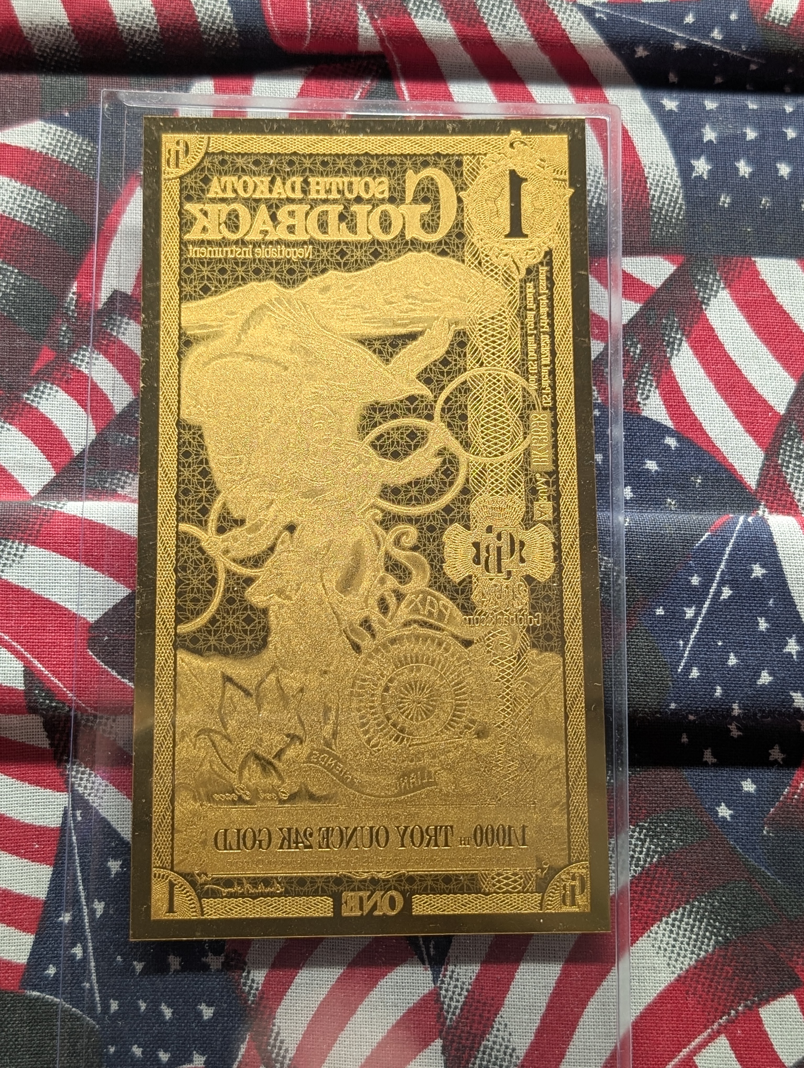 1/1000th Troy Oz. 24k GOLD 2024 South Dakota $1.00 Goldback