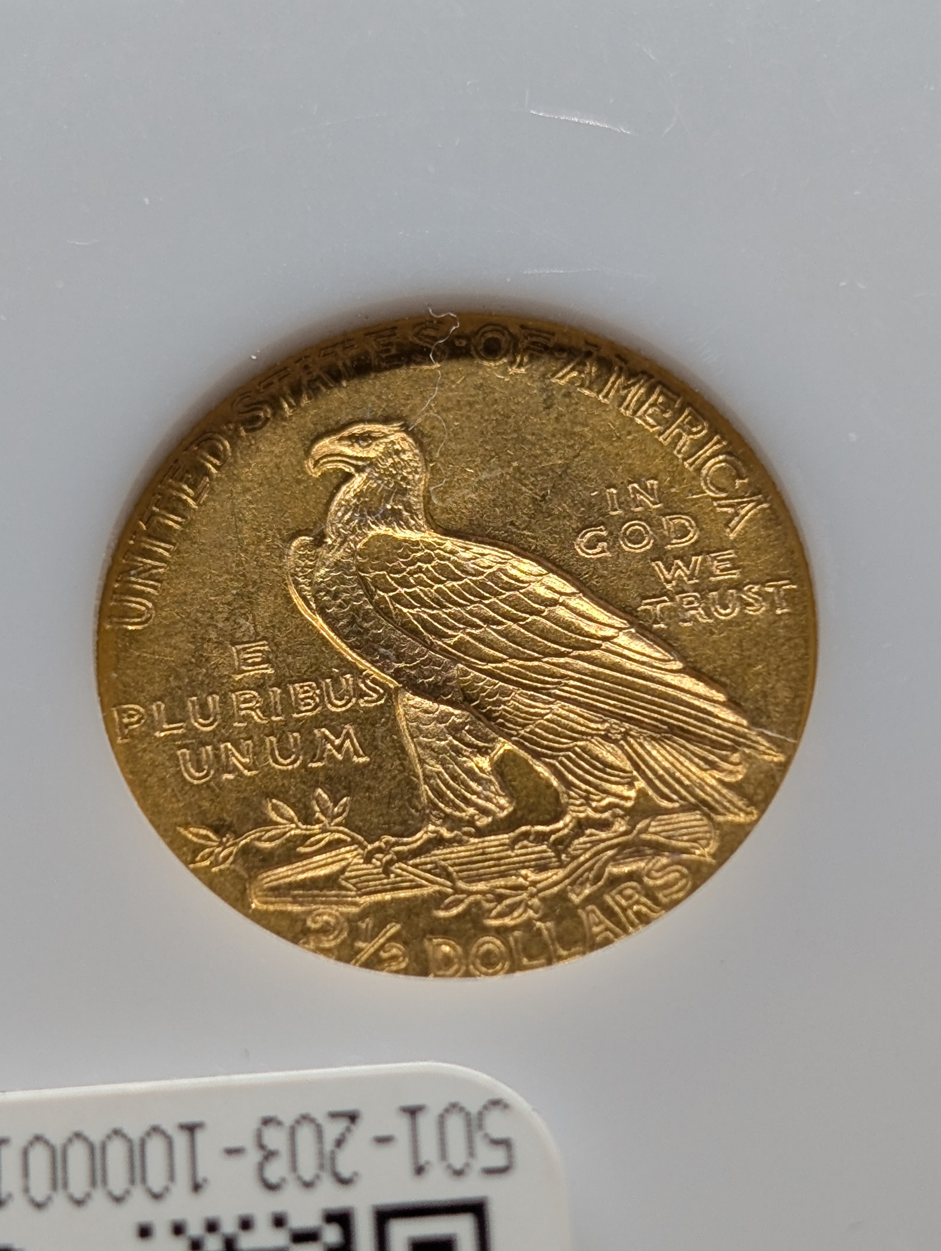 1909 Indian Head $2.50 90% GOLD Quarter Eagle - PCI Cert. MS64