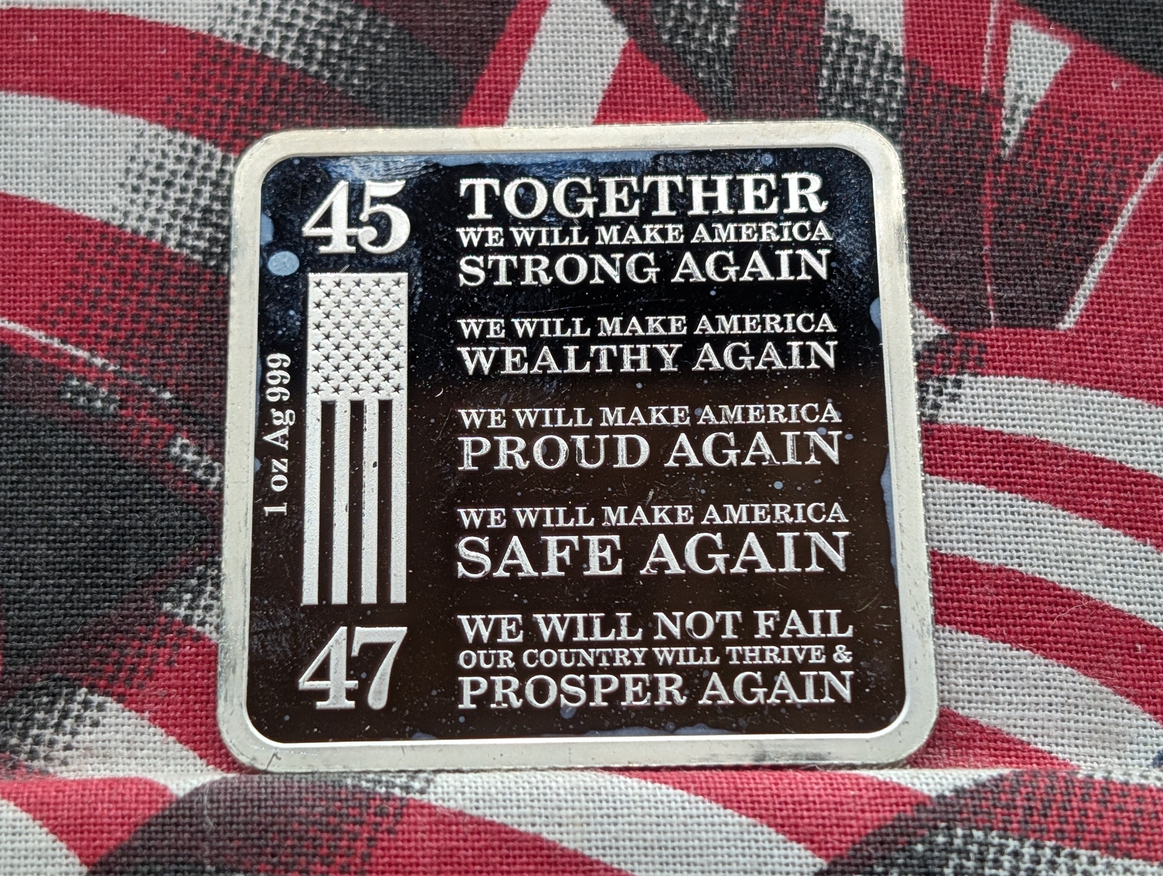 1 Oz. .999 FINE SILVER Trump Train Designed Art Bar