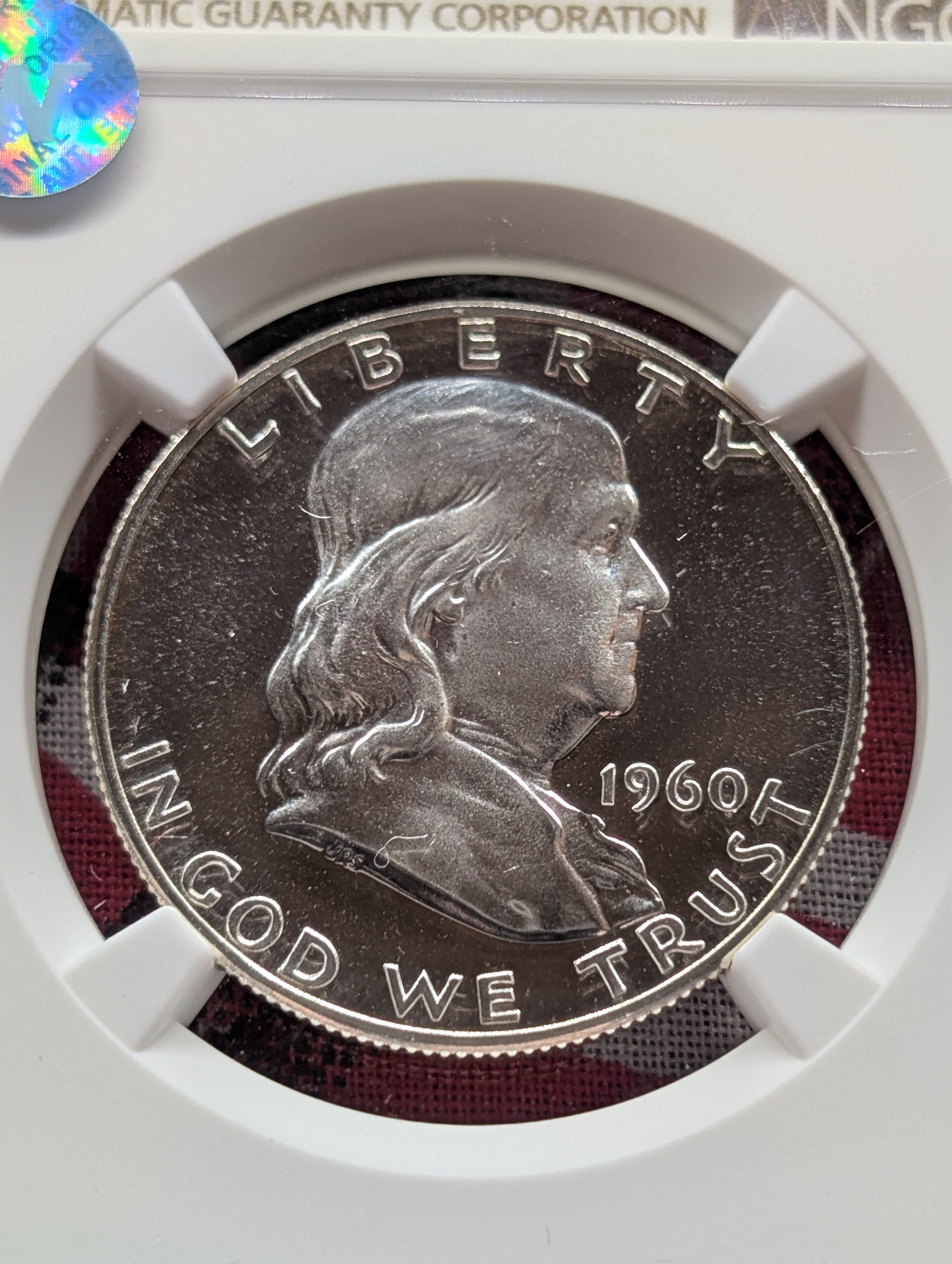 1960 PROOF Franklin 90% Silver Half Dollar - NGC PF67