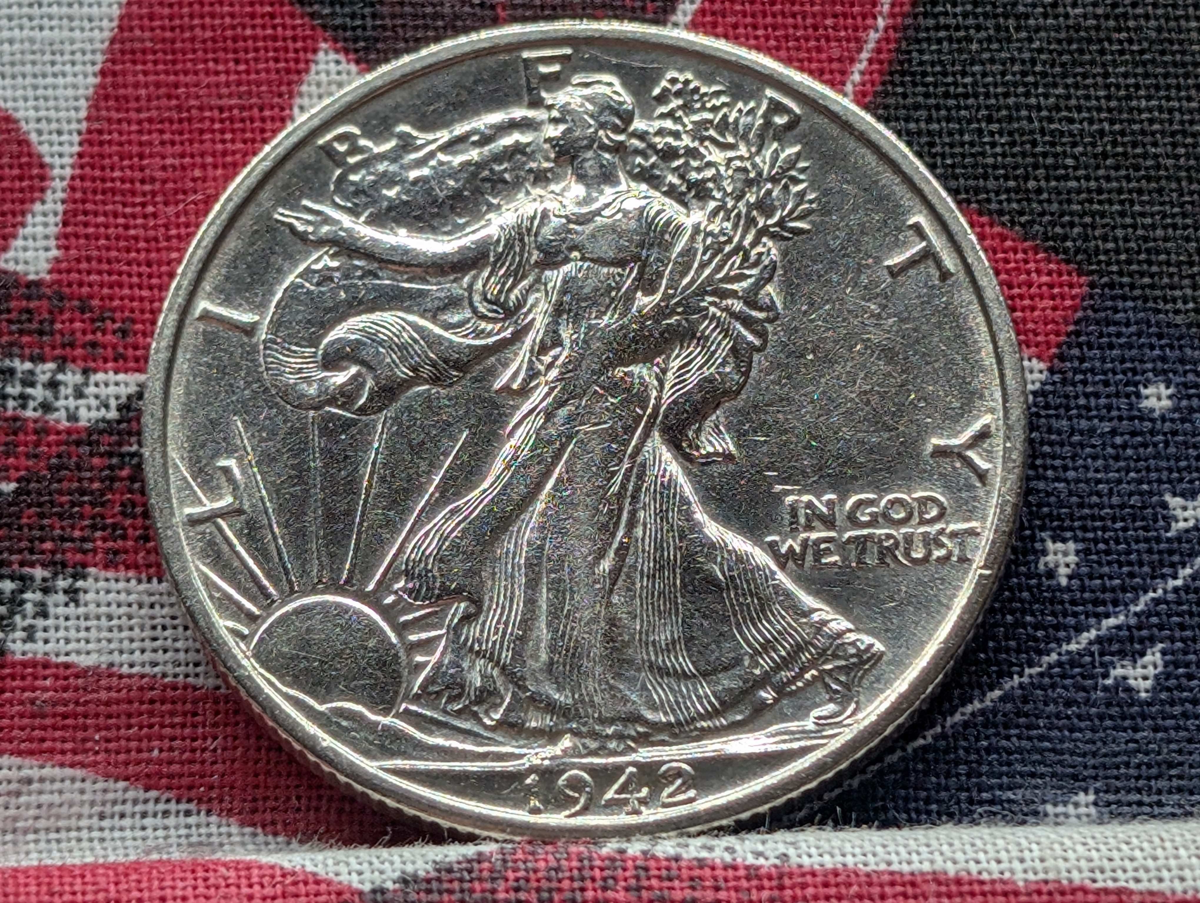 1942-S Walking Liberty 90% Silver Half Dollar
