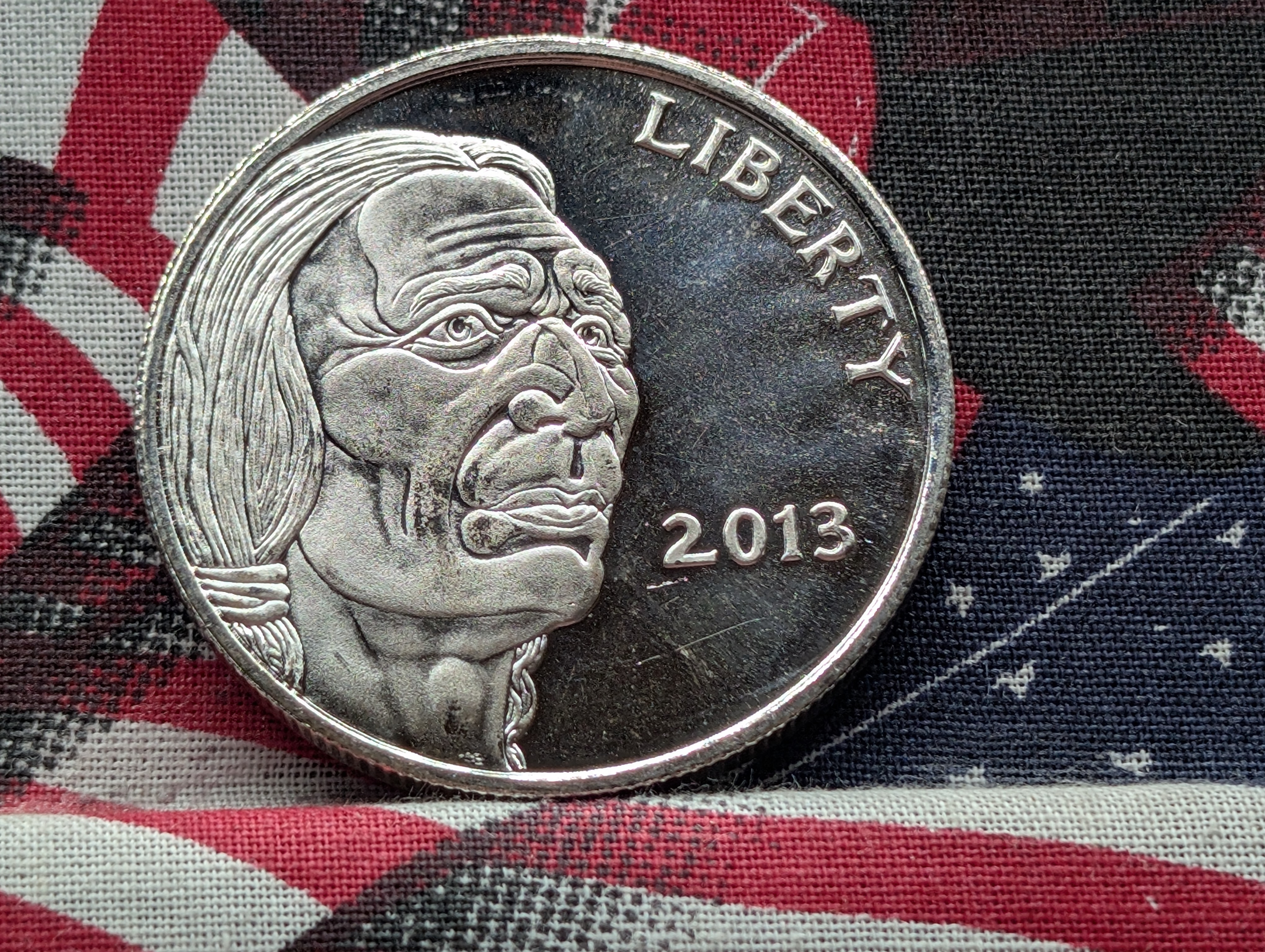 1 Troy Oz. .999 FINE SILVER 2013 Indian Head Buffalo Designed Round