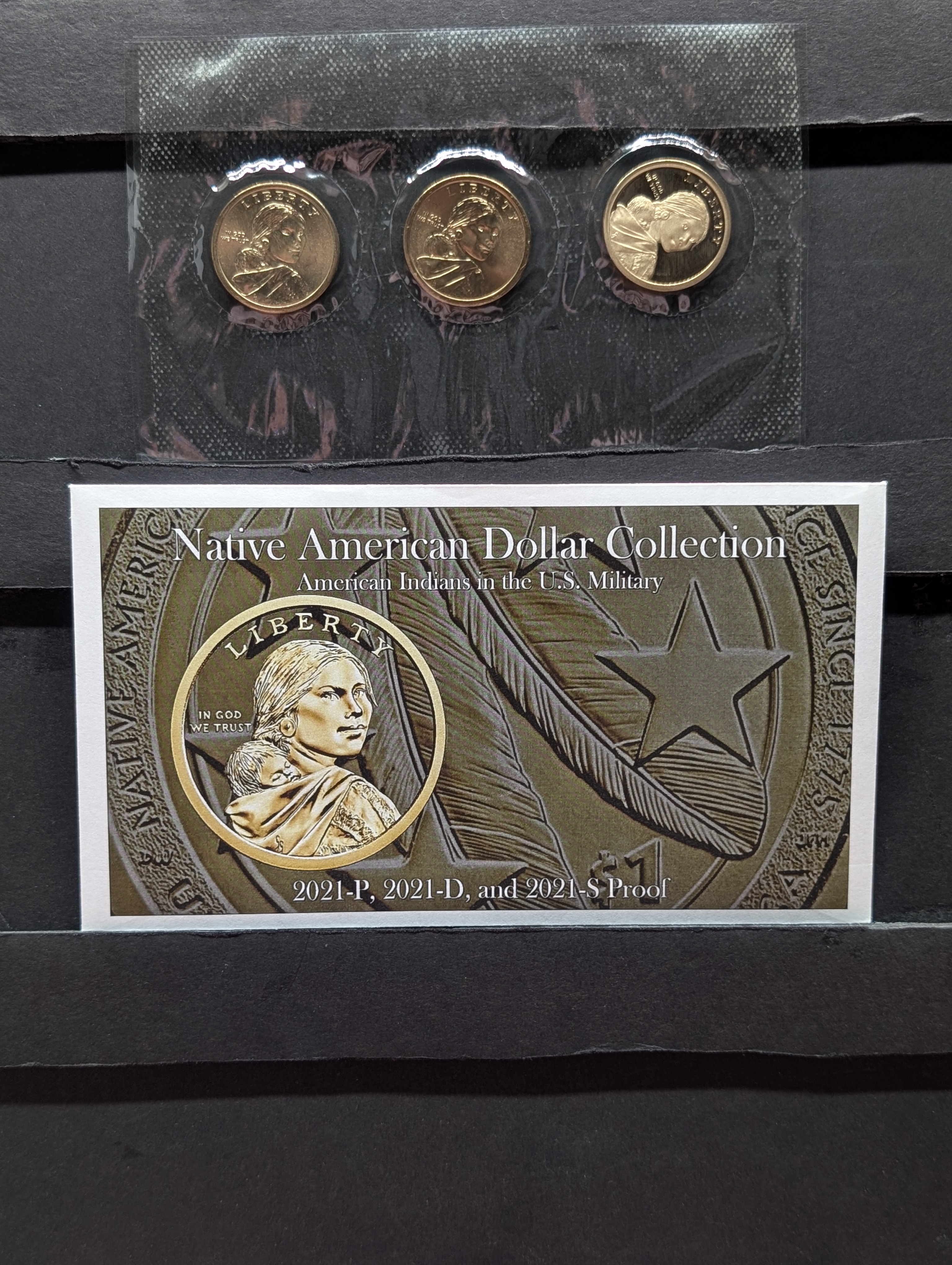 2021 Native American Dollar Collection - American Indians in the U.S. Military - P, D Unc. & S Proof