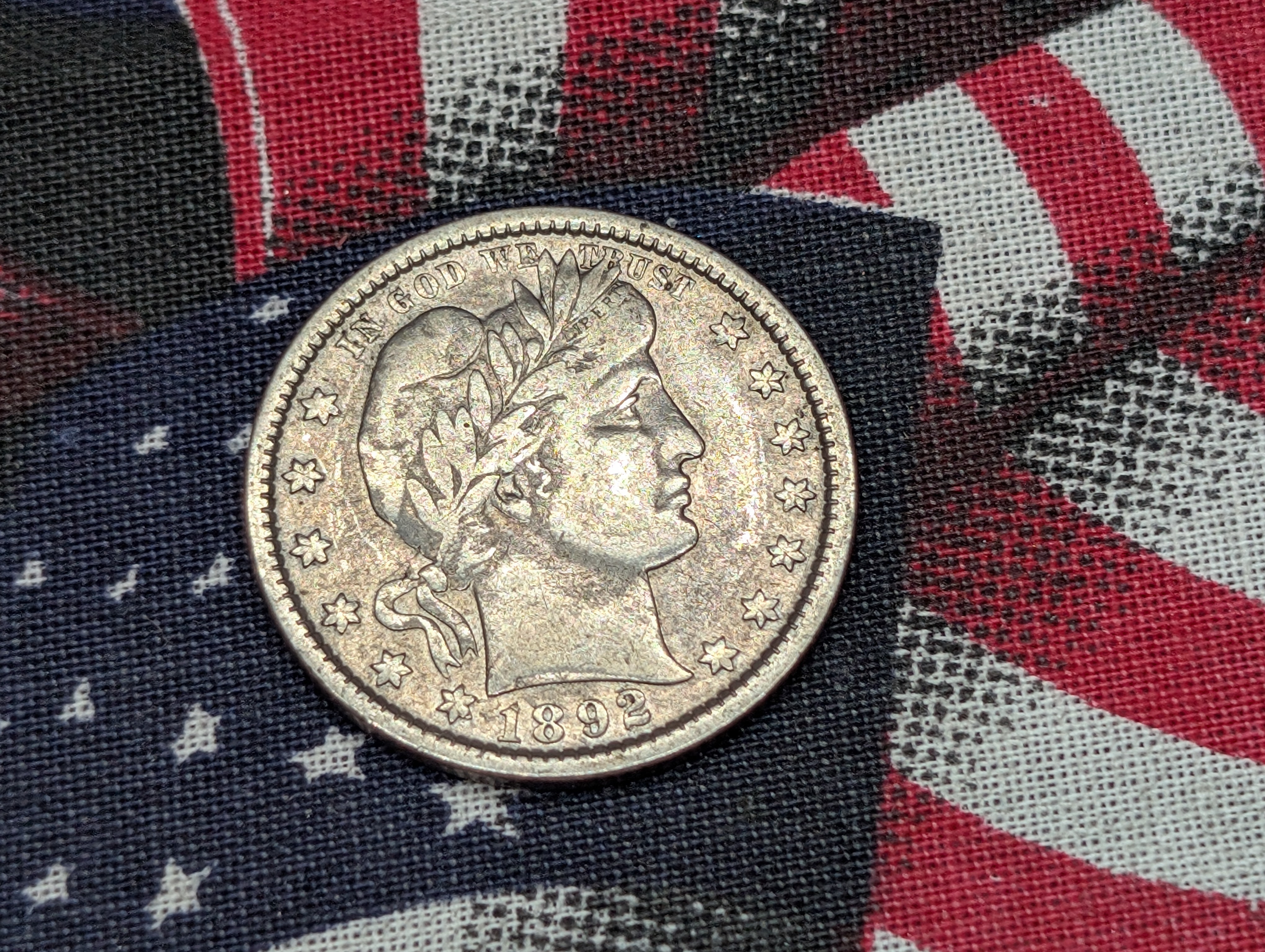 1892 Barber 90% Silver Quarter