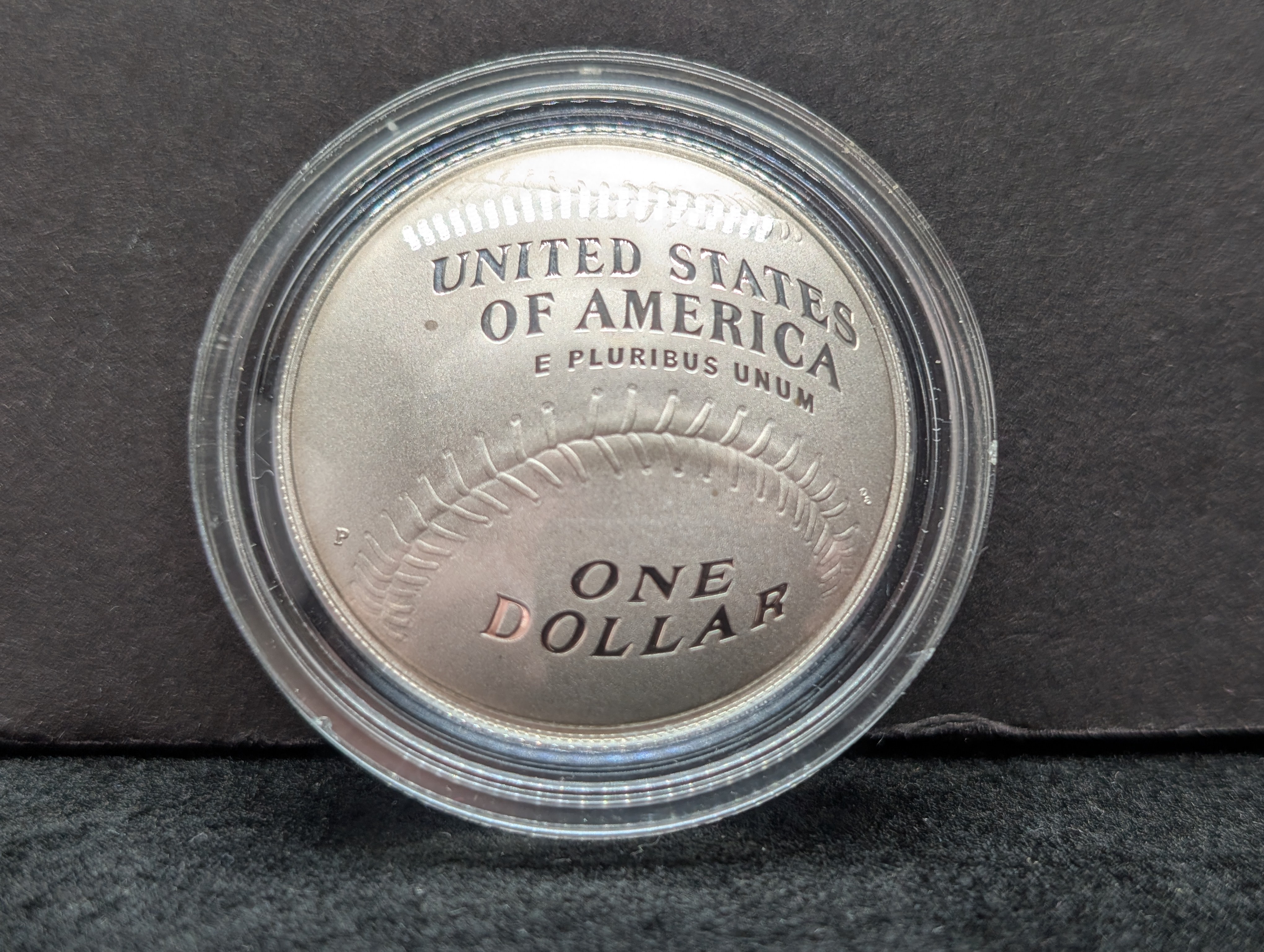 2014-P PROOF Baseball Hall of Fame Commemorative Silver Dollar in Government Capsule