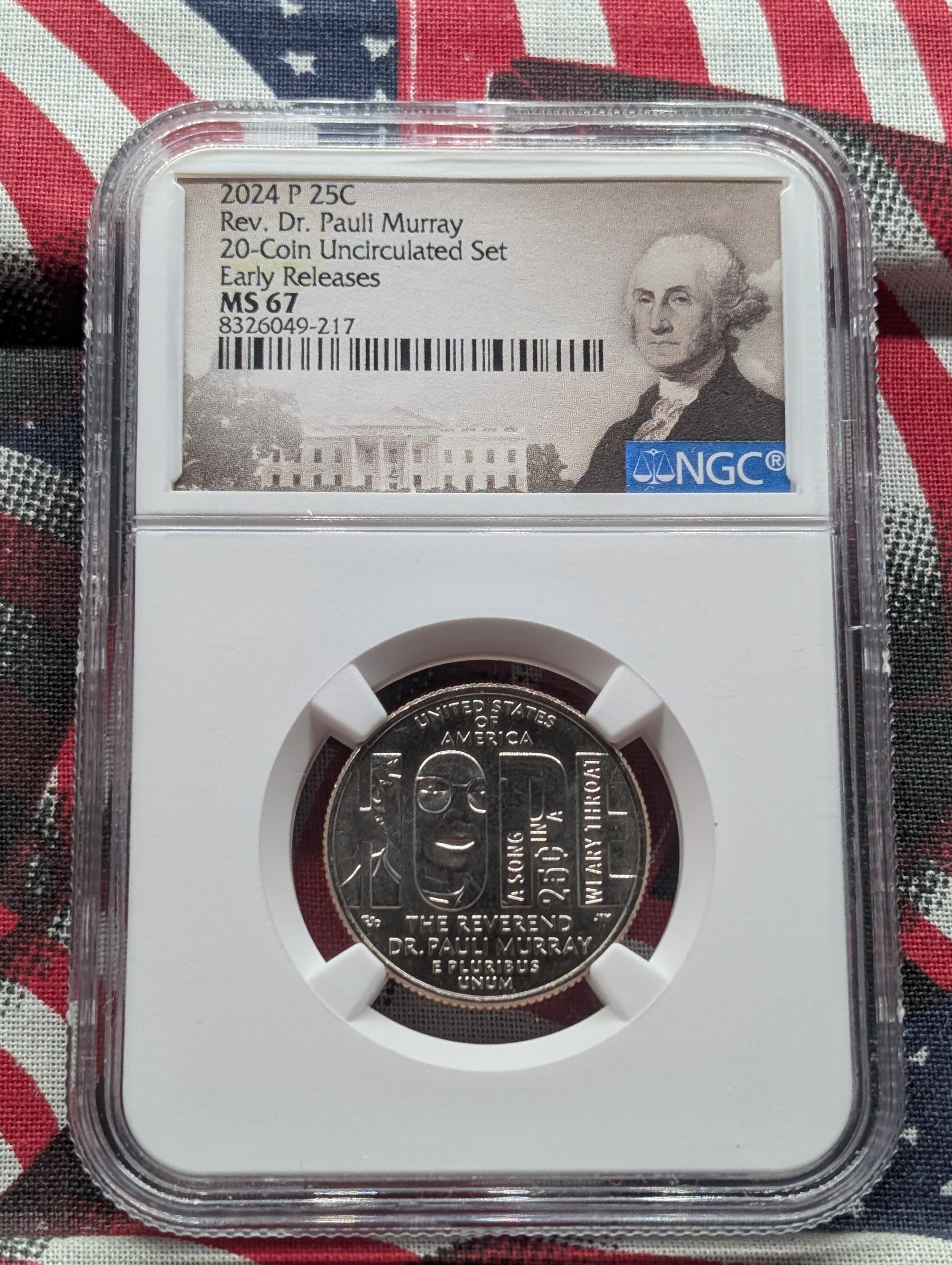 2024-P Rev. Dr. Pauli Murray Quarter - NGC MS67 - Early Release - From a 20-Coin Unc. Set