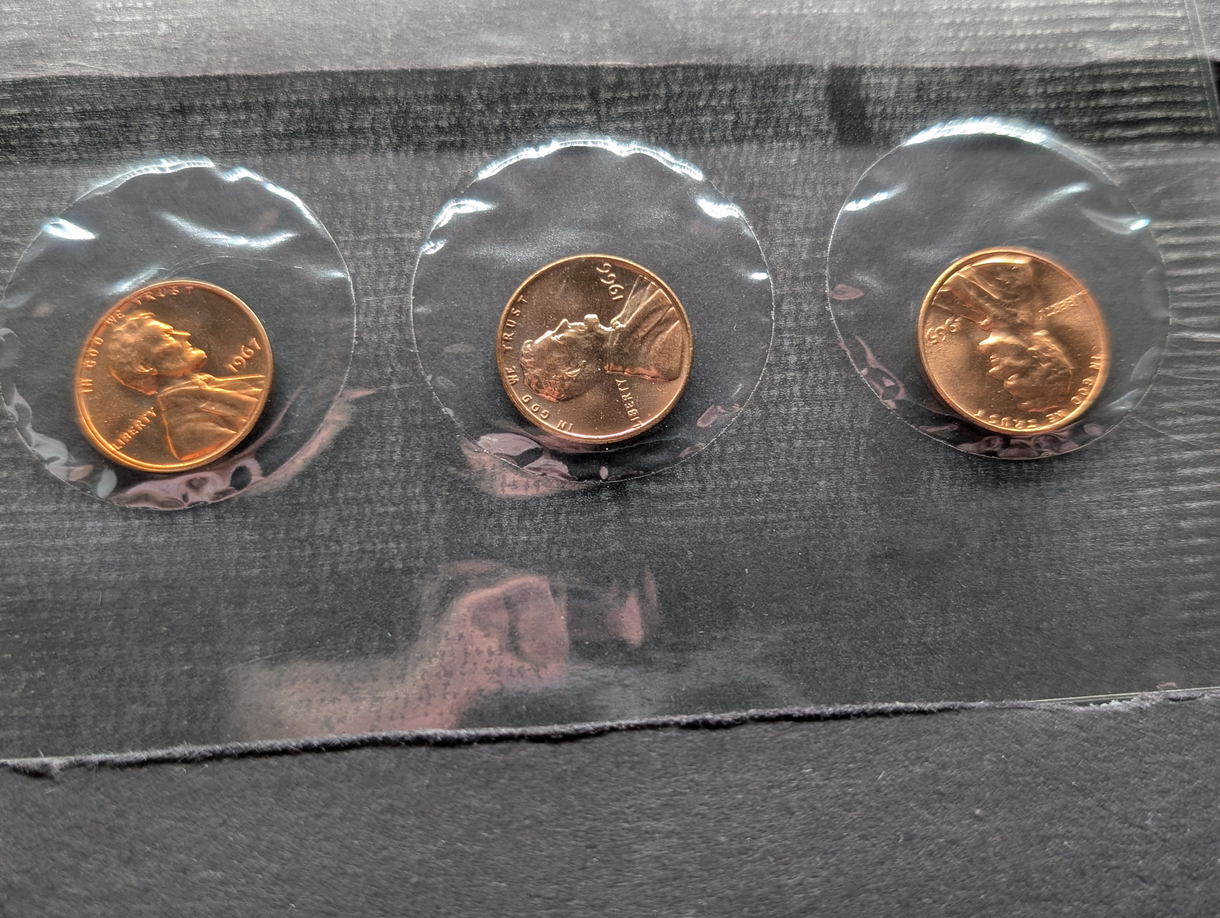 1965, 1966 and 1967 Lincoln Cents, Gem SMS Condition