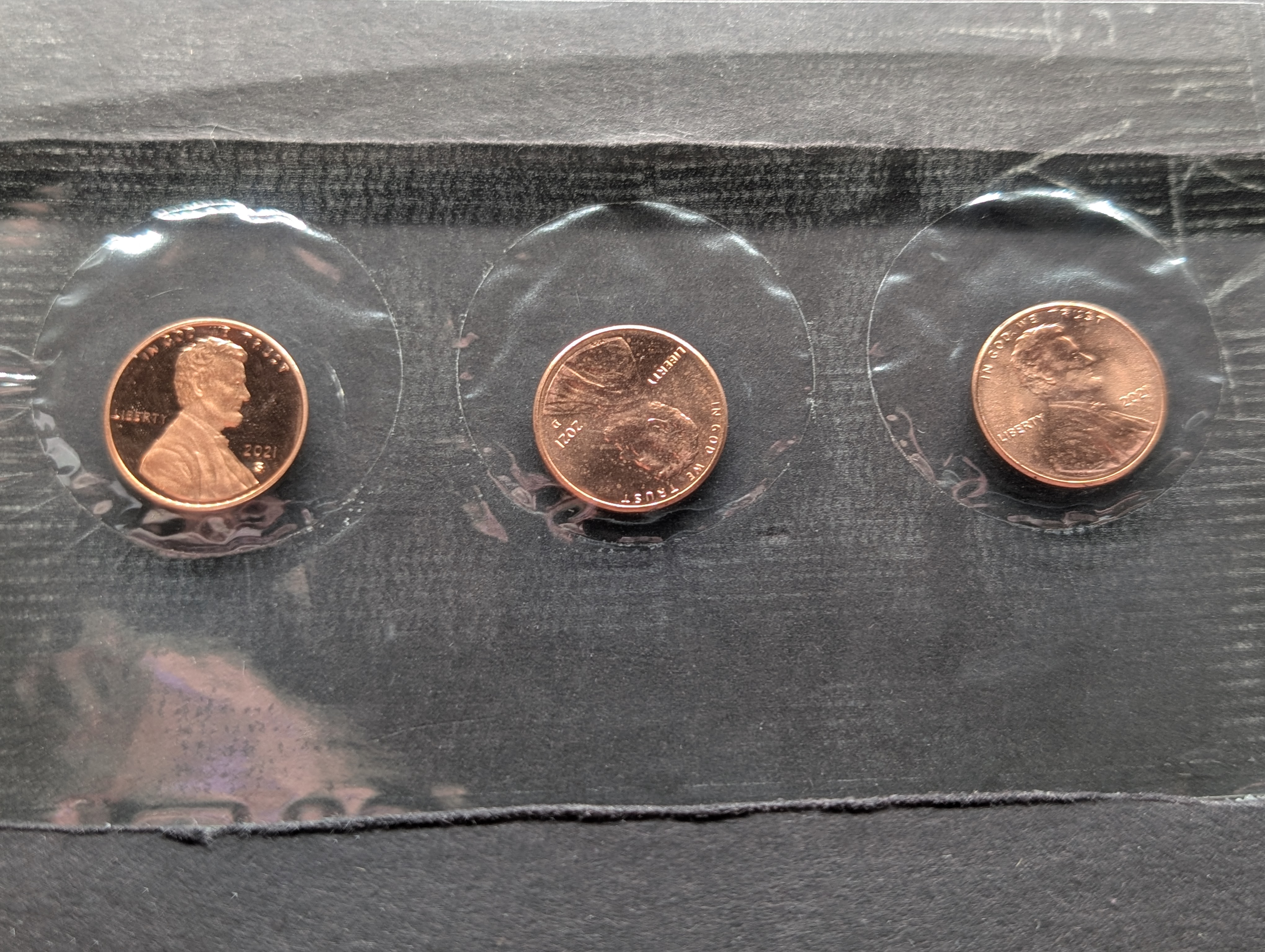 2021-P,D and S Lincoln Cents in Envelope