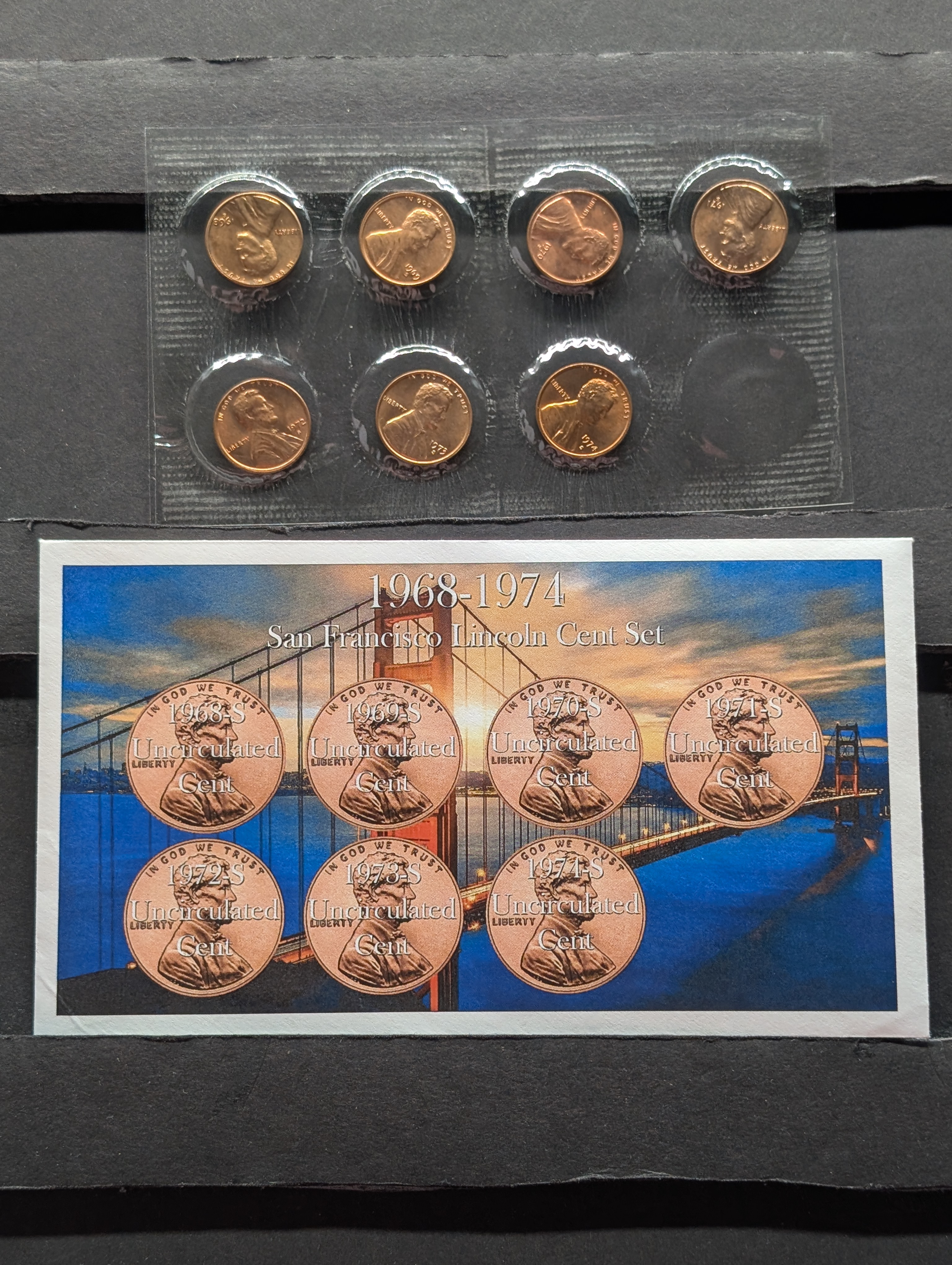 1968-S, 1967-S, 1970-S, 1971-S, 1972-S, 1973-S and 1974-S Lincoln Cents