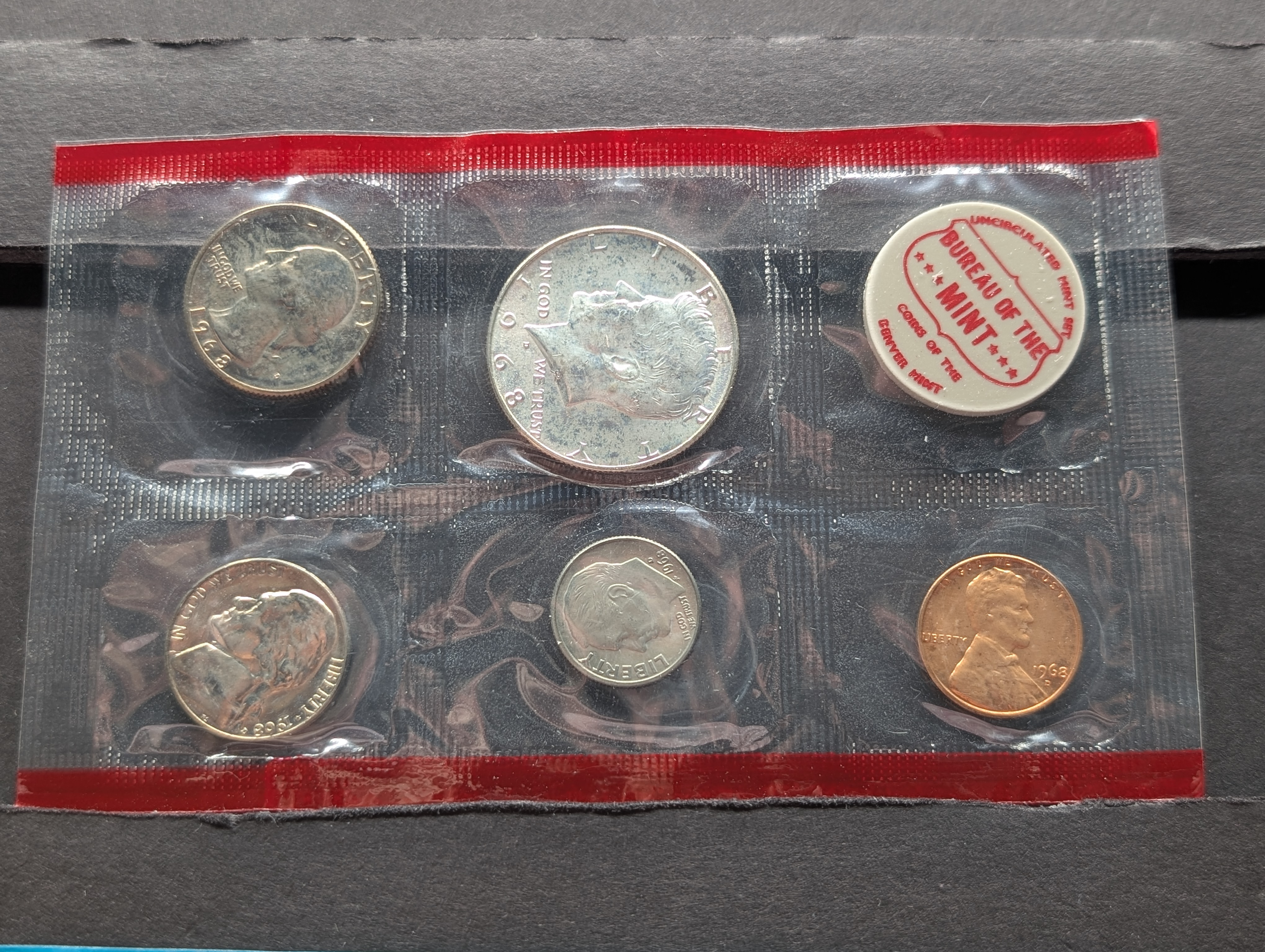1968-P&D Unc. Mint Set, 40% Silver Kennedy Half Dollar