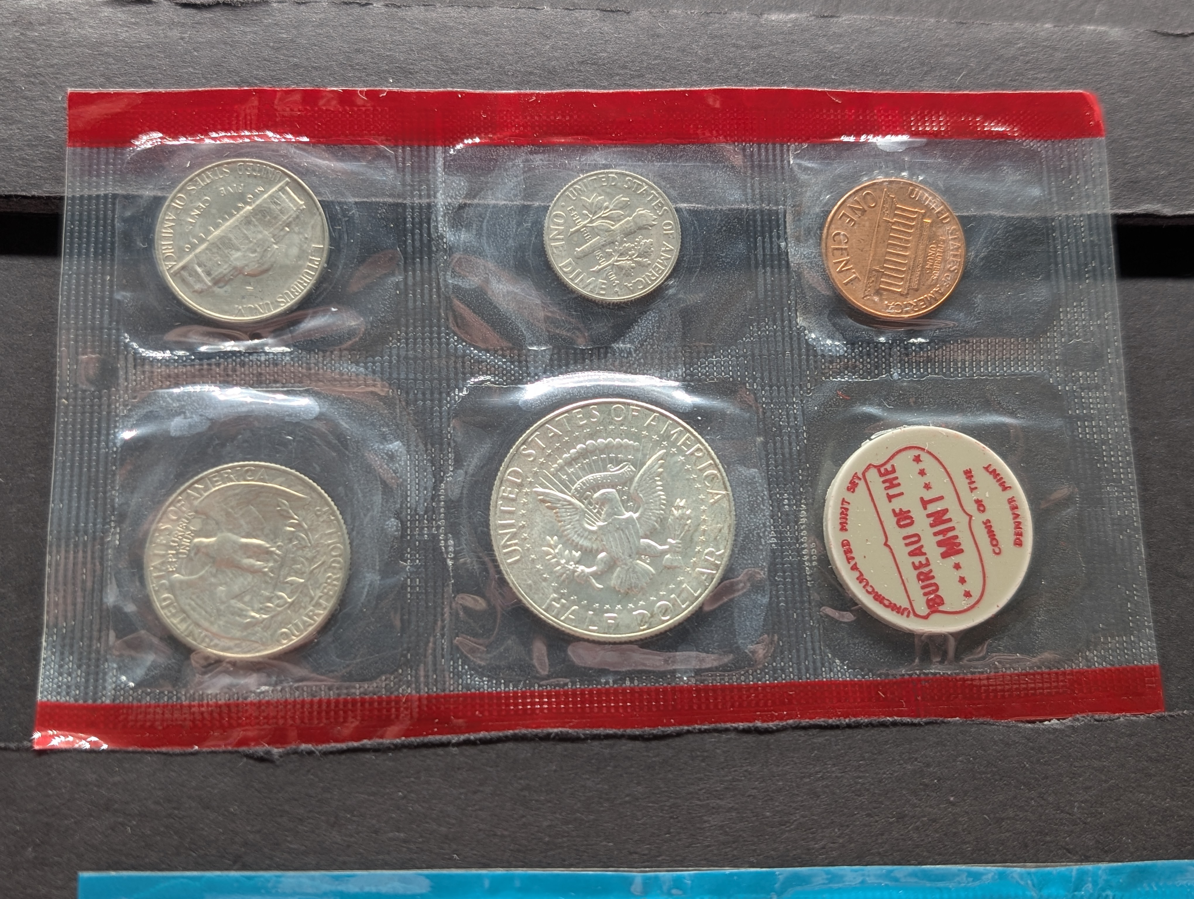 1969-P&D Unc. Mint Set, 40% Silver Kennedy Half Dollar