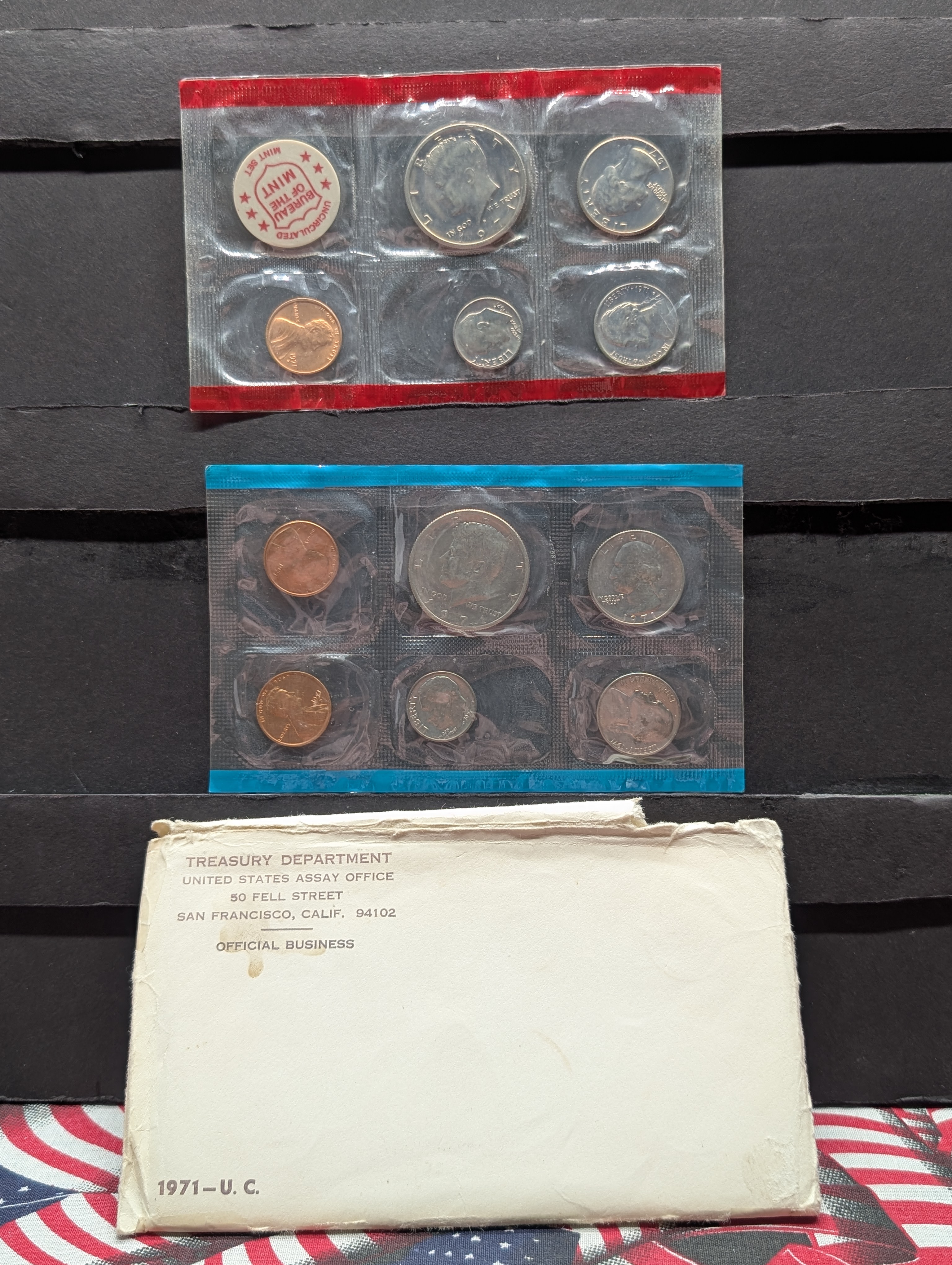 1971-P&D Unc. Mint Set, with S Mint Mark Penny