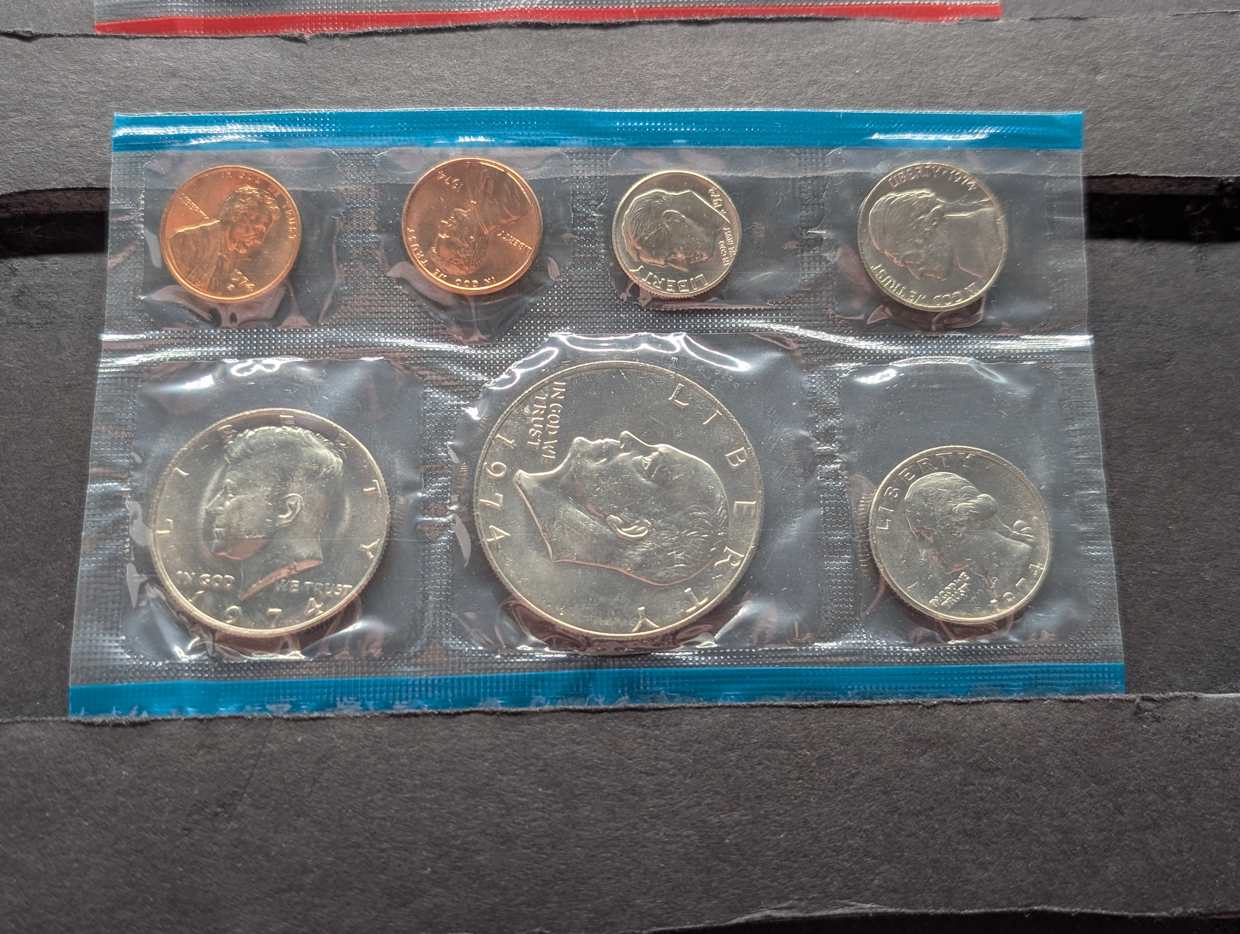 1974-P&D Unc. Mint Set w/ Eisenhower Dollars and with S Mint Mark Penny