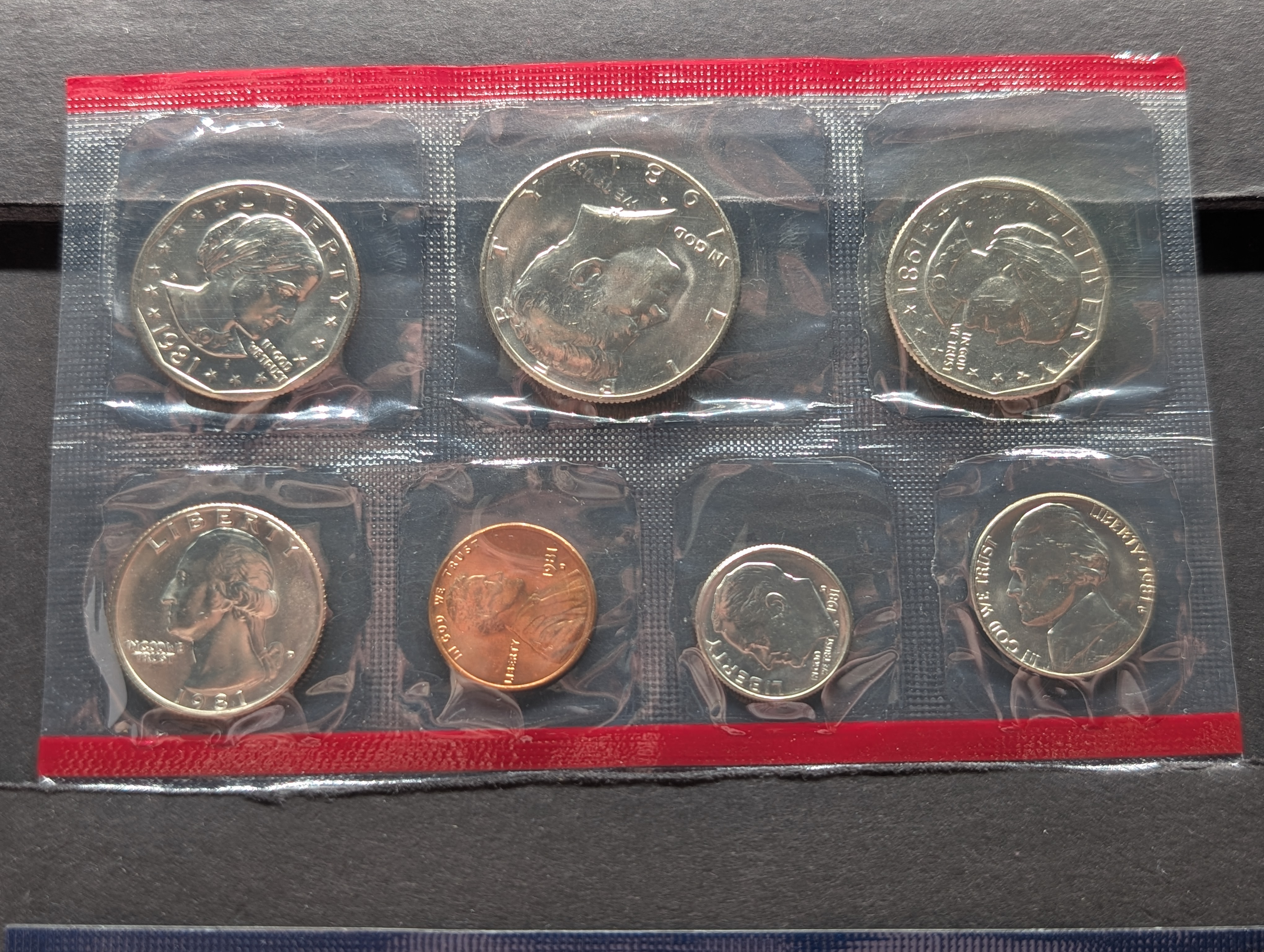 1981-P&D Unc. Set with P,D and S Susan B. Anthony Dollars