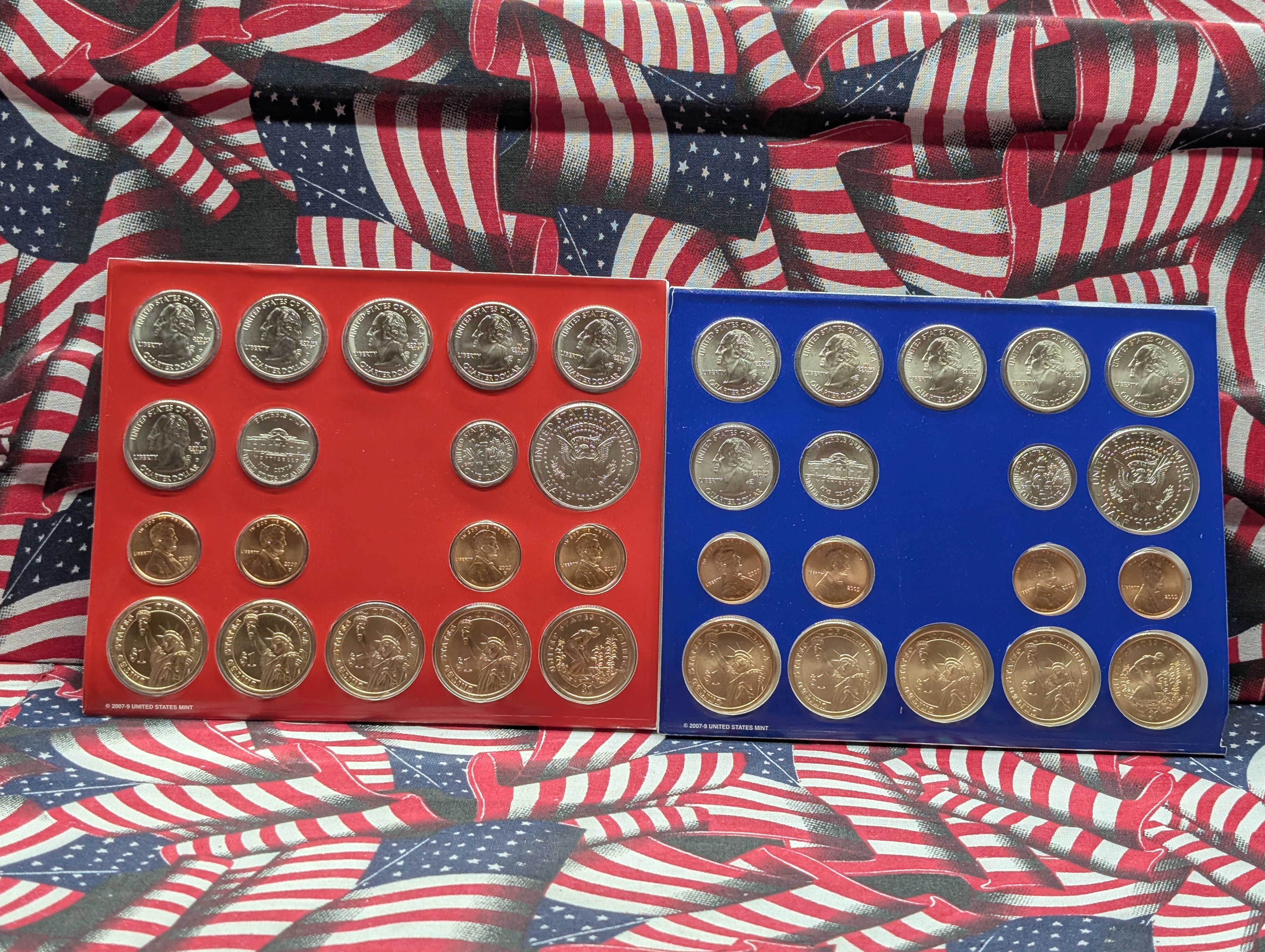 2009-P&D U.S. Mint Unc. Set with Territorial Quarters, 4 Presidential Dollars, 1 Sacagawea Dollar and Four Bicentennial Lincoln Cents in OGP