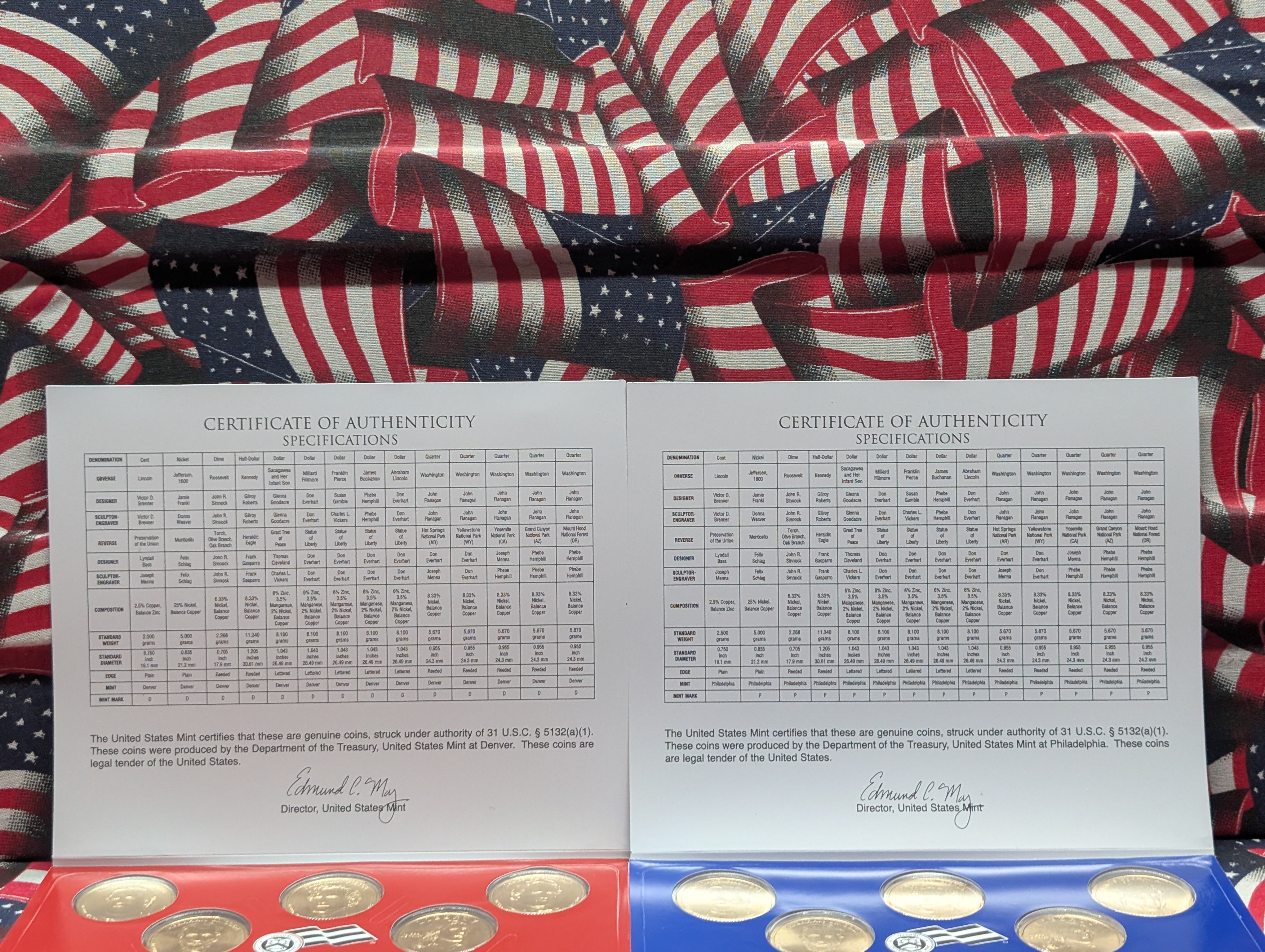 2010-P&D U.S. Mint Unc. Set with Territorial Quarters, 4 Presidential Dollars, 1 Sacagawea Dollar In OGP w/COA