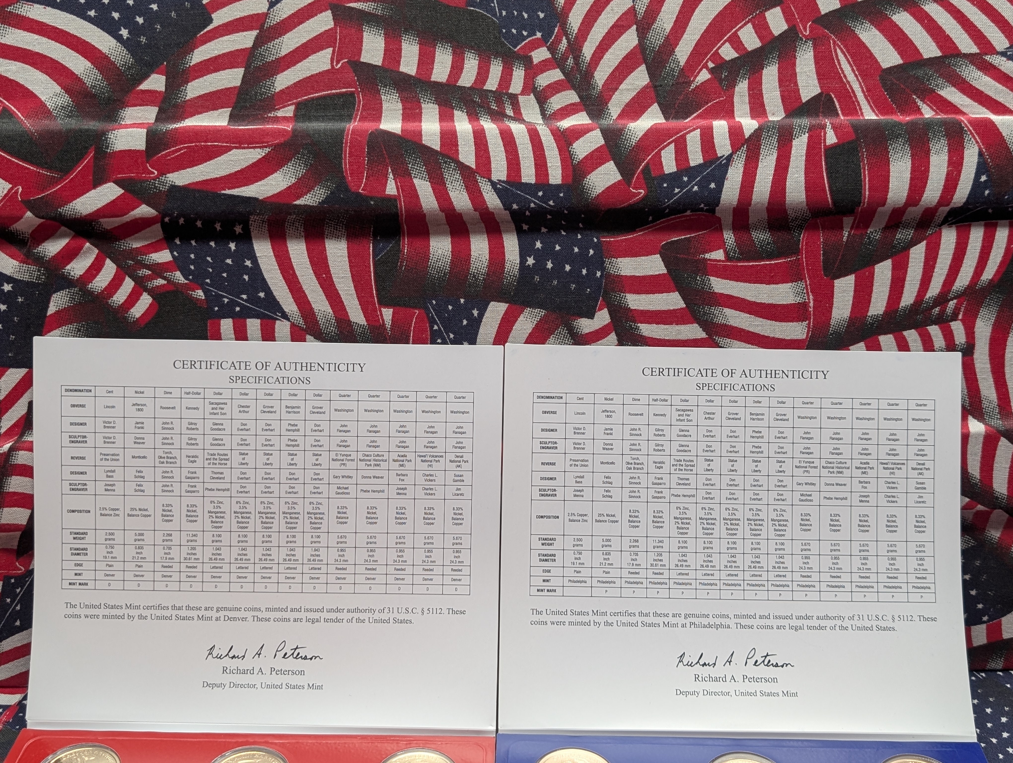 2012-P&D U.S. Mint Unc. Set with Territorial Quarters, 4 Presidential Dollars, 1 Sacagawea Dollar In OGP w/COA