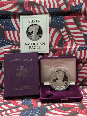 1987-S American Silver Eagle, 99.9% Silver, One Troy Ounce Proof Coin In OGP With COA 
