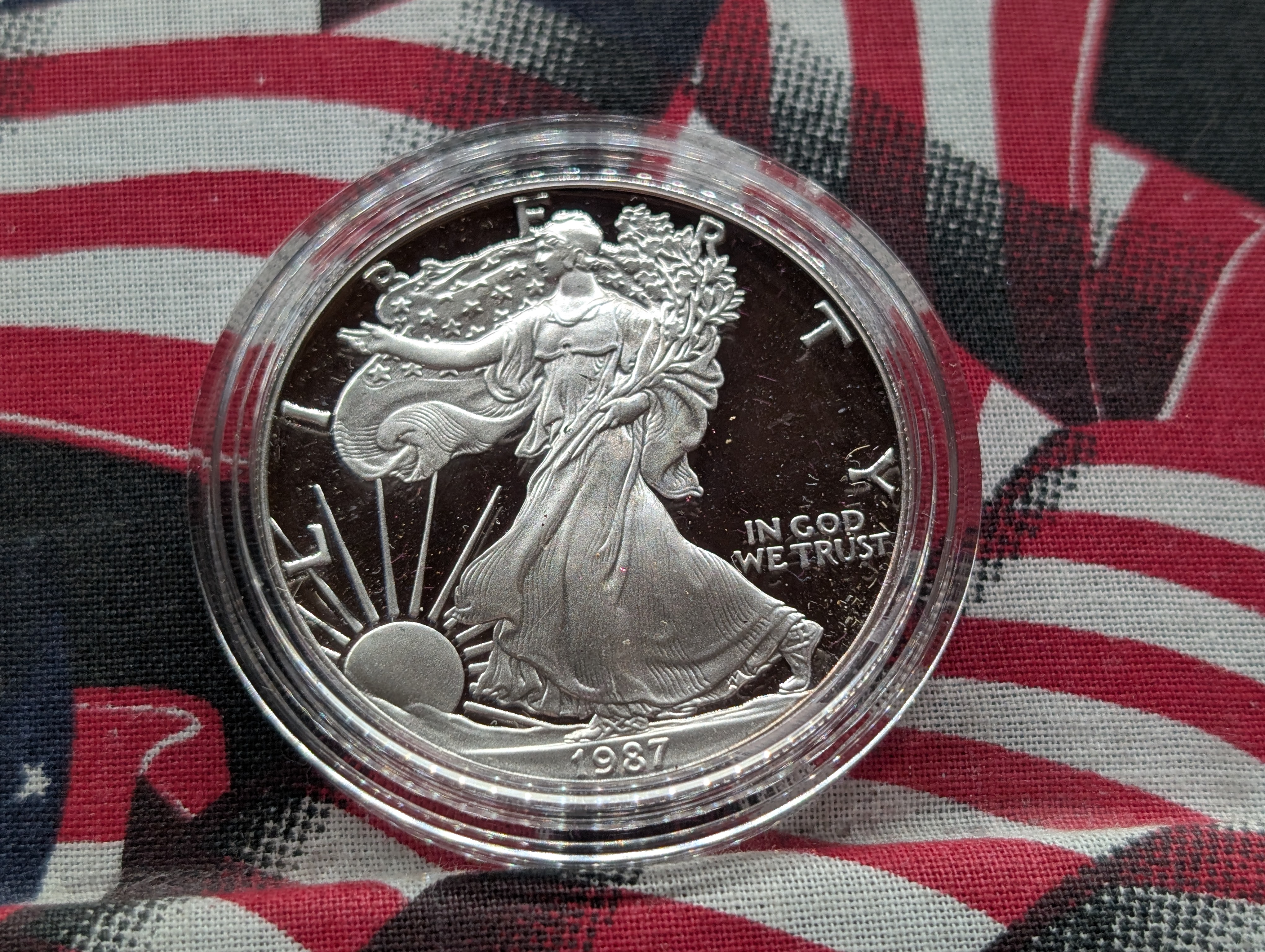 1987-S American Silver Eagle, 99.9% Silver, One Troy Ounce Proof Coin In OGP With COA,