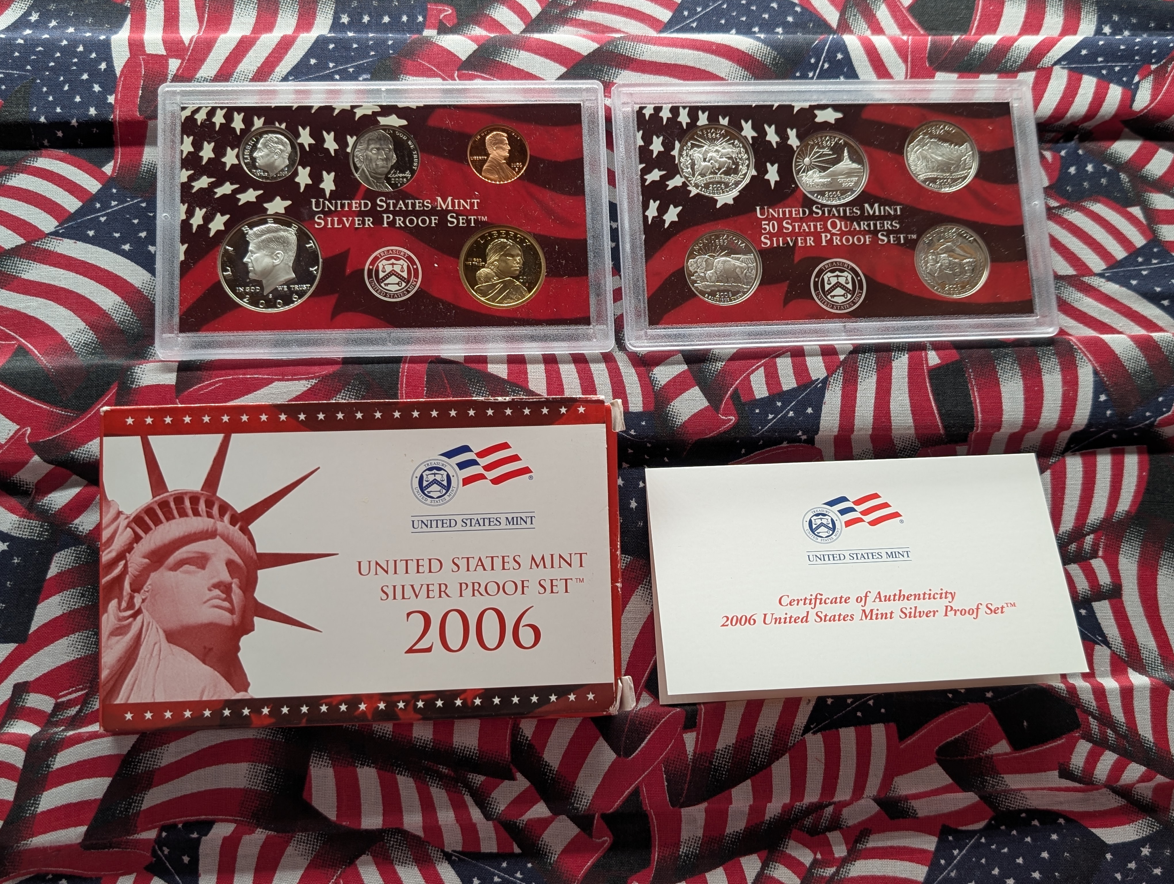 2006-S U.S. Mint Silver Proof Set In OGP With COA, Seven 90% Silver Coins