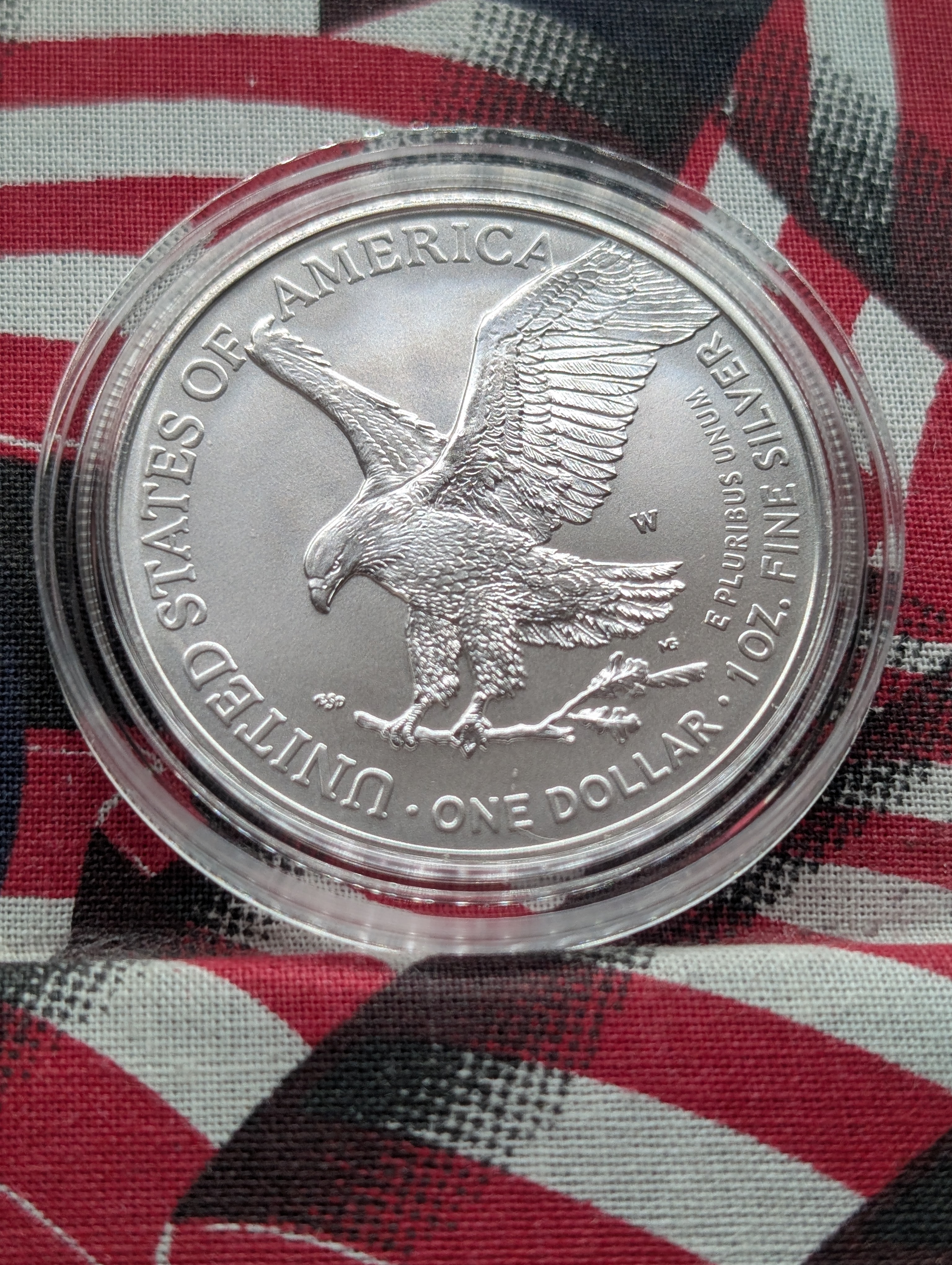 2022-W American Silver Eagle Type 2, 99.9% Silver, One Troy Ounce Silver Uncirculated Coin In OGP With COA,