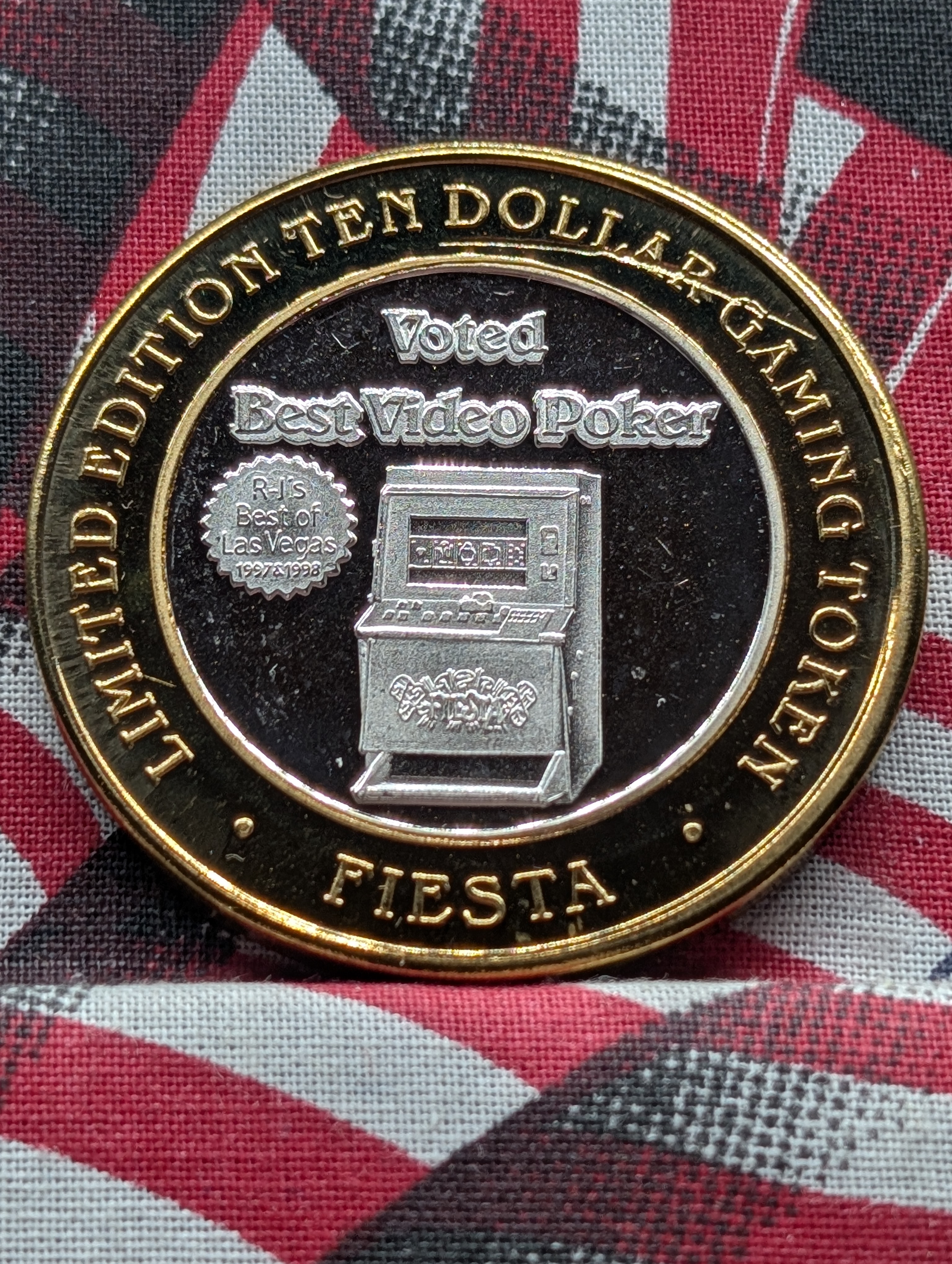 Fiesta Ten Dollar Gaming Token, .999 Fine Silver Center