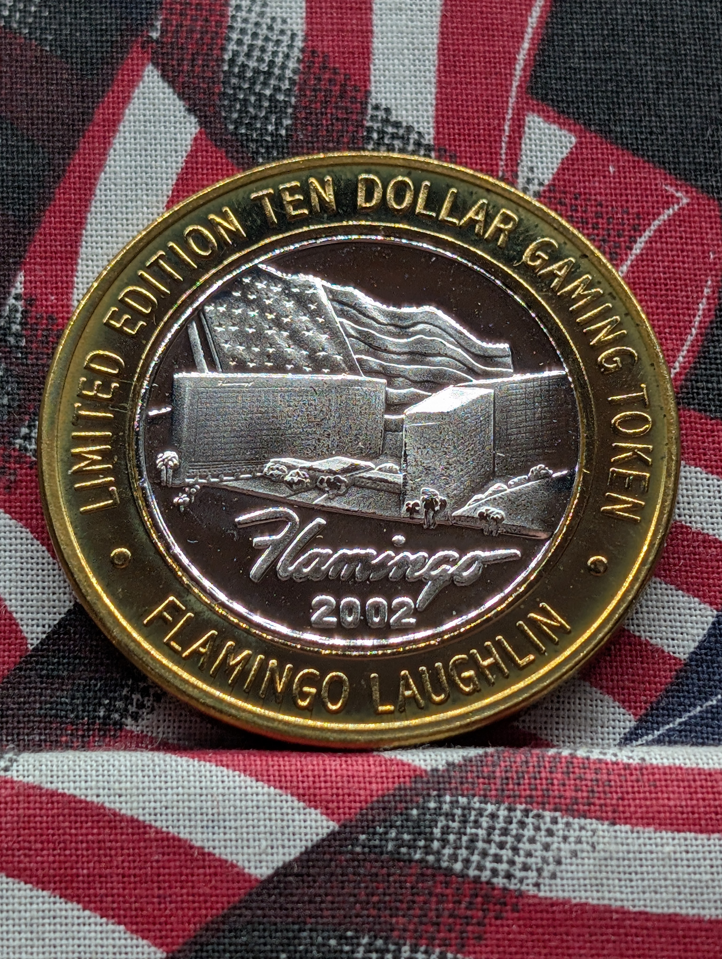 Flamingo Ten Dollar Gaming Token, .999 Fine Silver Center