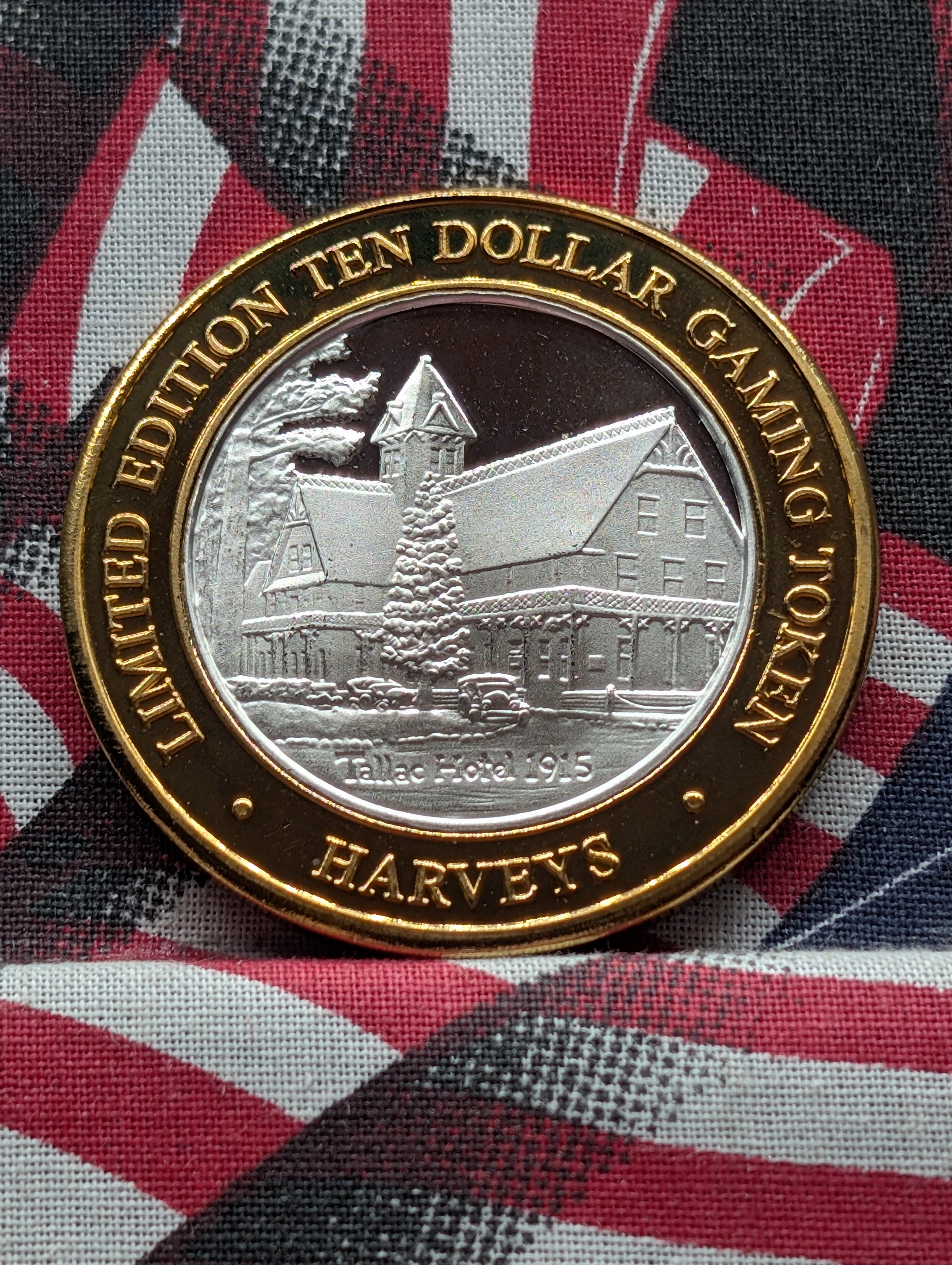 Harvey's Ten Dollar Gaming Token, .999 Fine Silver Center