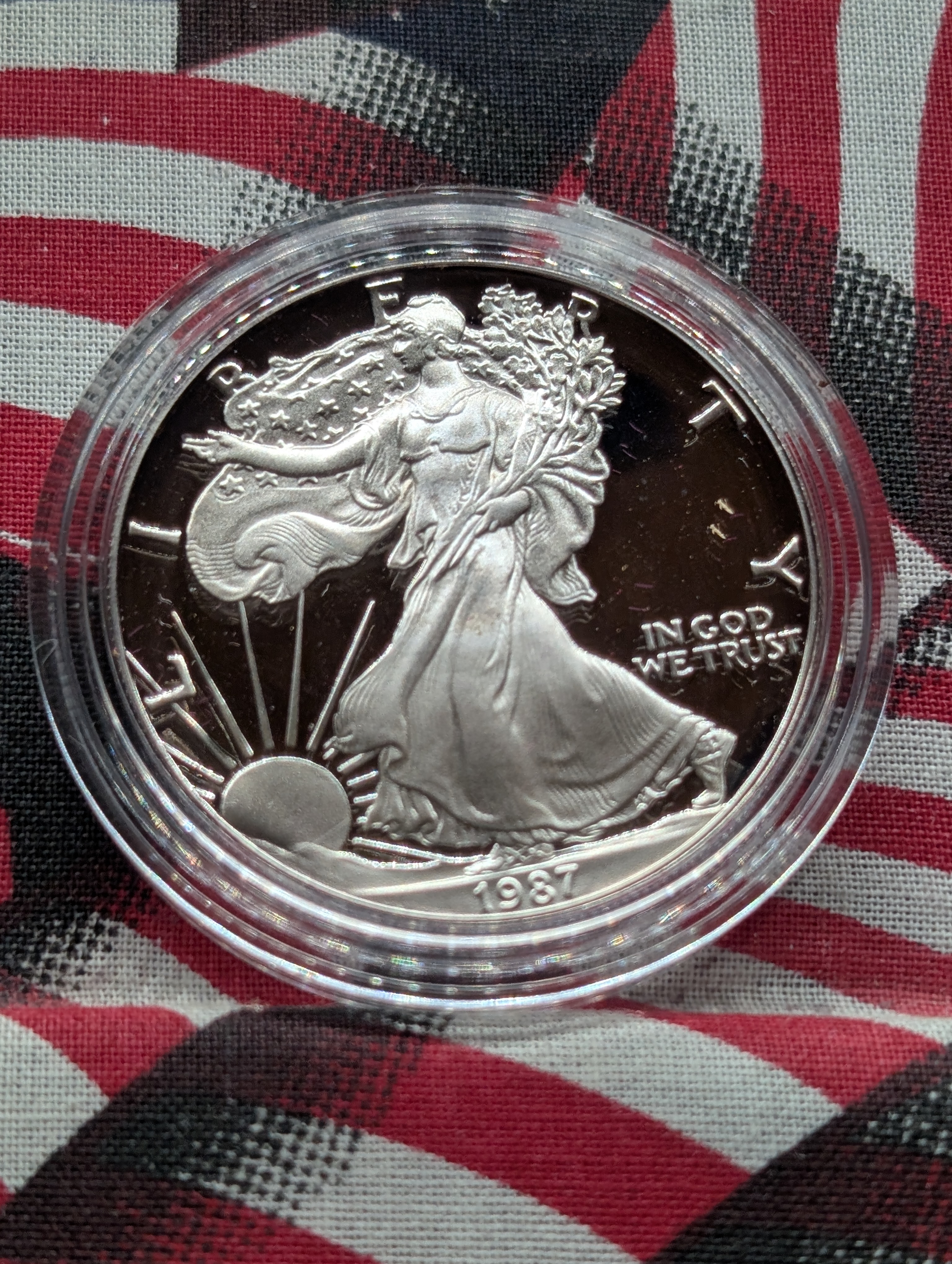 1987-S American Silver Eagle, .999 Silver, One Troy Ounce Silver Proof Coin In OGP With COA,